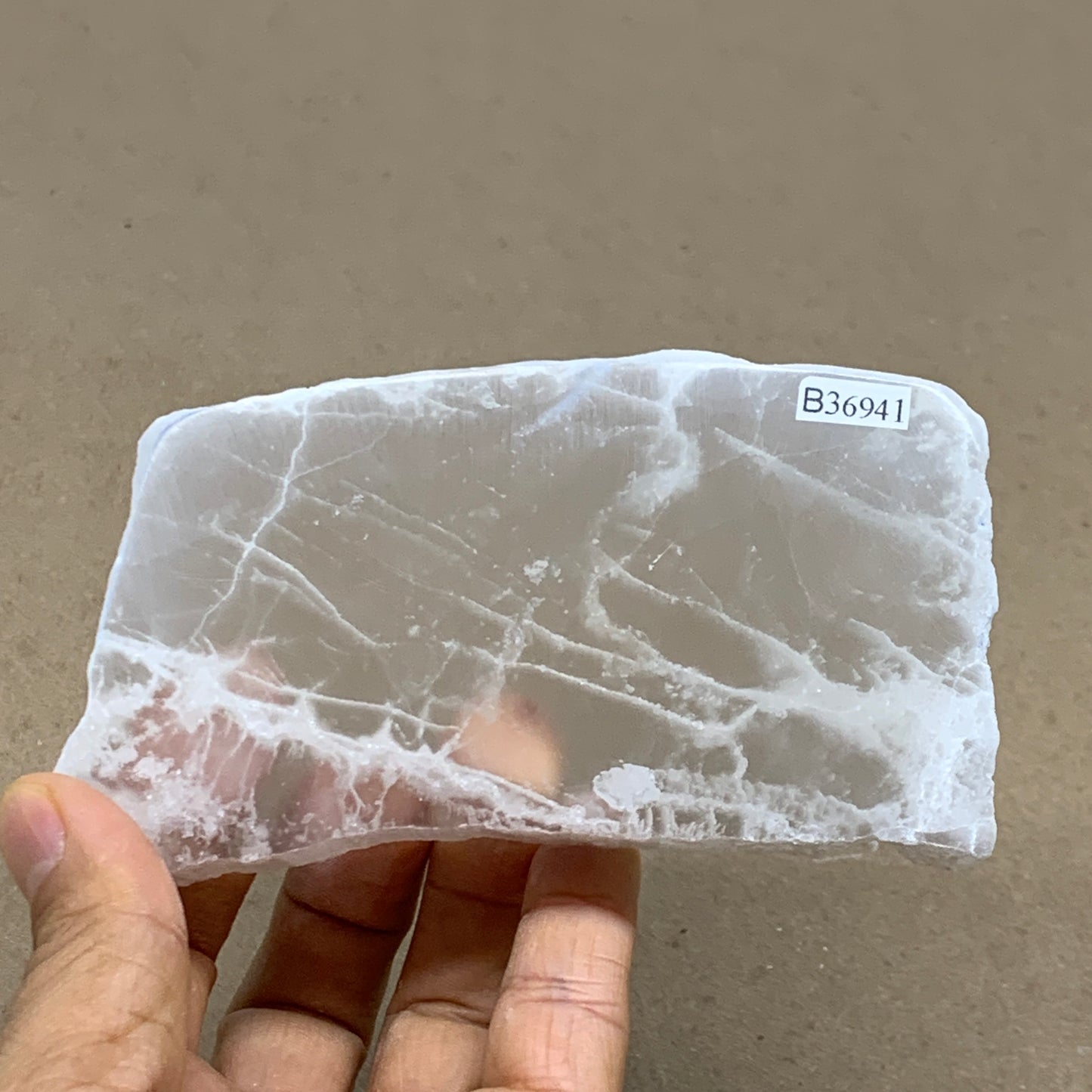 0.79 lbs, 4.6"x2.4"x1", Natural Clear Selenite Crystal Slab Gemstone, B36941