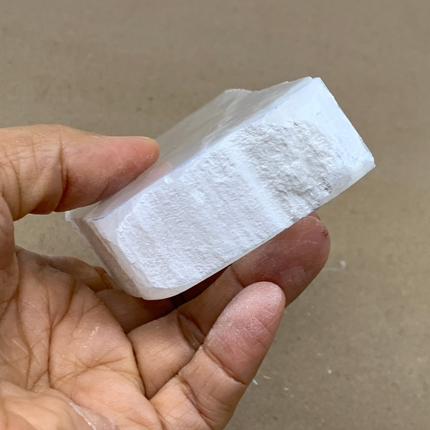 0.79 lbs, 4.6"x2.4"x1", Natural Clear Selenite Crystal Slab Gemstone, B36941