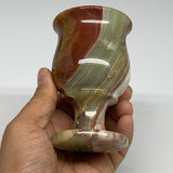 187g, 3.8"x2.3" Natural Green Onyx Cup Gemstone from Afghanistan, B3207