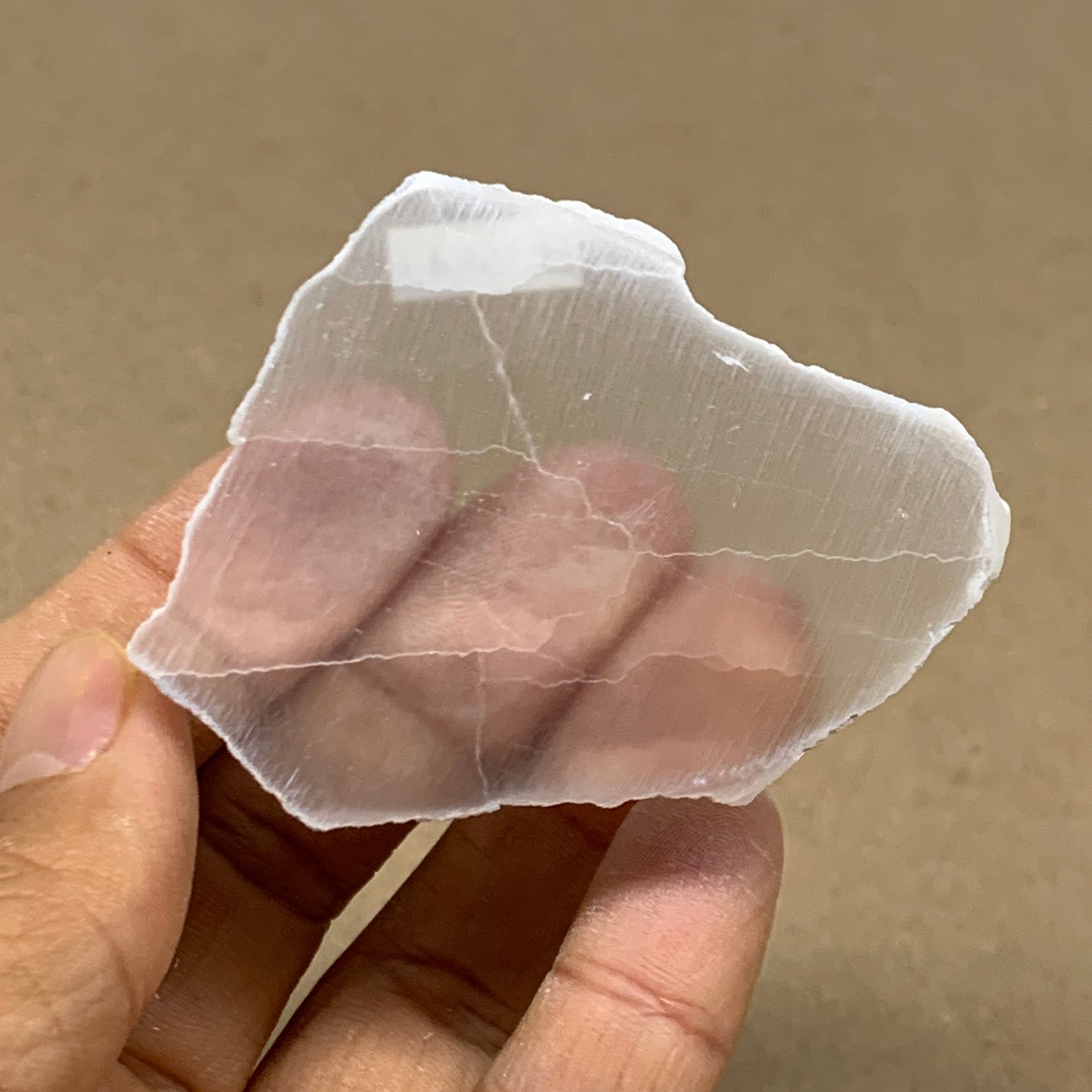 0.23 lbs, 2.6"x1.8"x1", Natural Clear Selenite Crystal Slab Gemstone, B36943