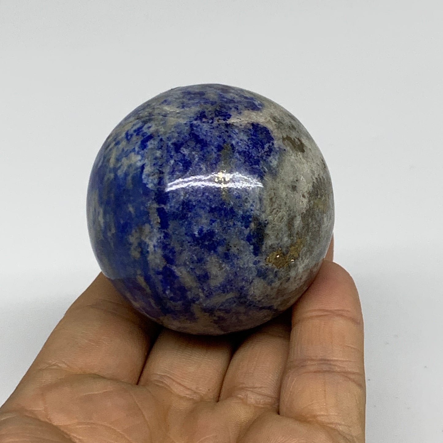0.50 lbs, 2.1"(52mm), Lapis Lazuli Sphere Ball Gemstone @Afghanistan, B33345