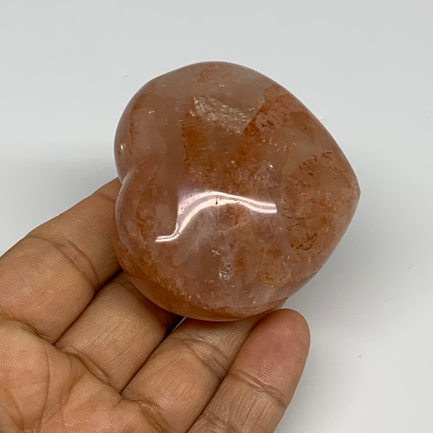 151.2g, 2.1"x2.3"x1.3" Red Hematoid Quartz Heart Crystal @Madagascar, B30529