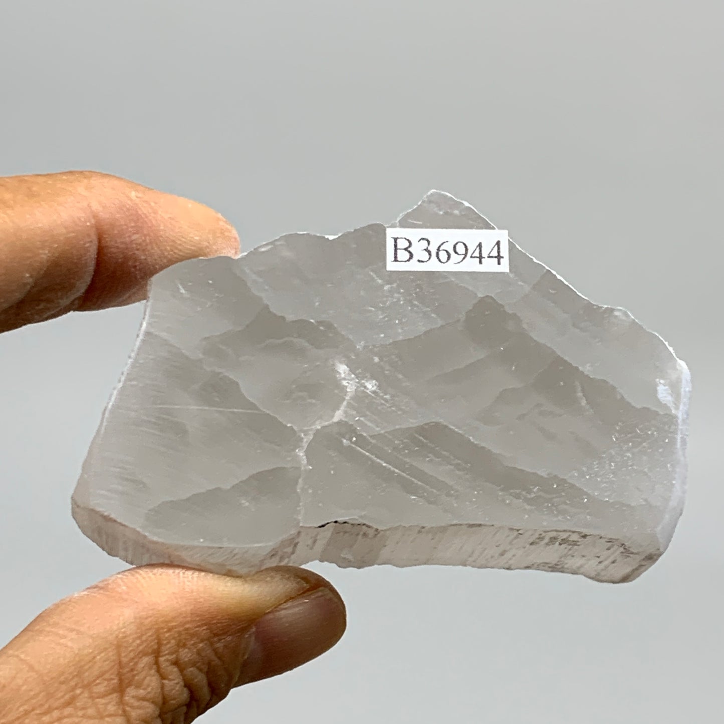 0.23 lbs, 2.6"x1.5"x1", Natural Clear Selenite Crystal Slab Gemstone, B36944