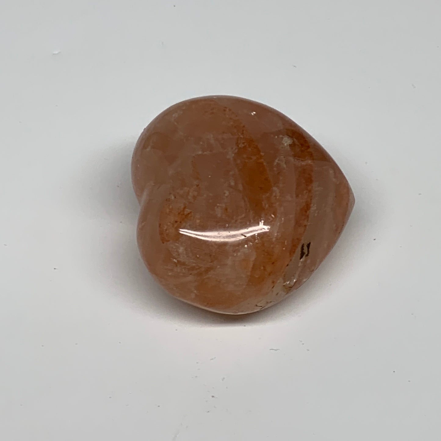 151.2g, 2.1"x2.3"x1.3" Red Hematoid Quartz Heart Crystal @Madagascar, B30529