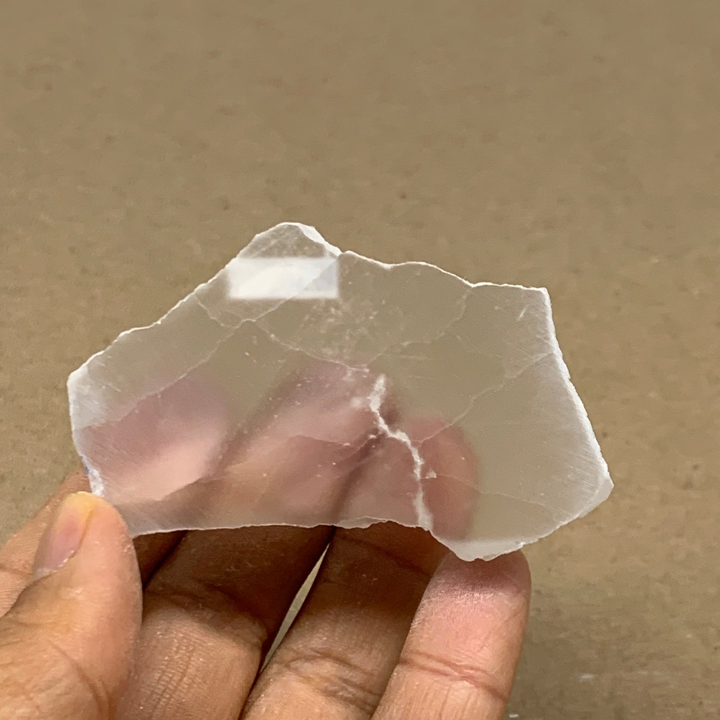 0.23 lbs, 2.6"x1.5"x1", Natural Clear Selenite Crystal Slab Gemstone, B36944