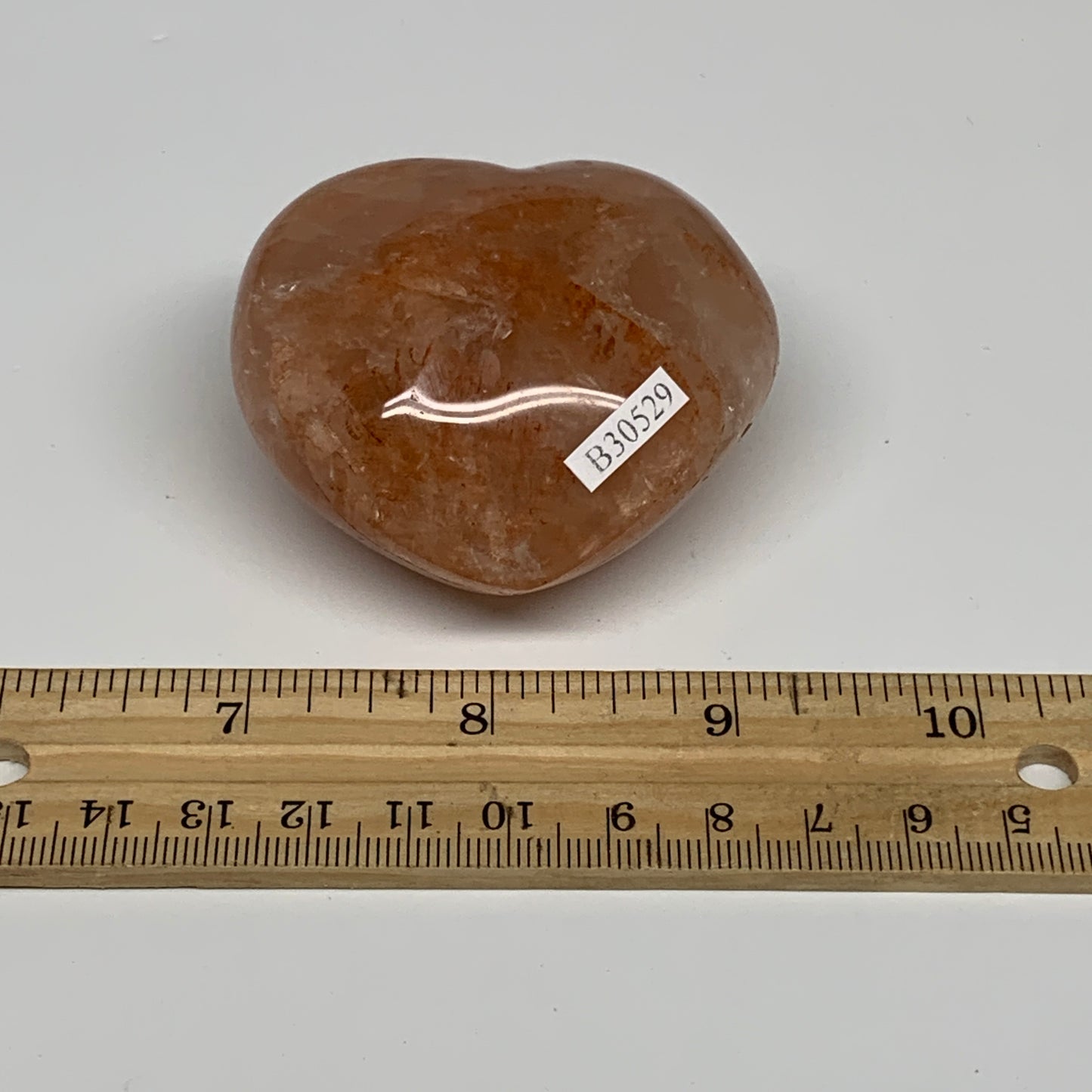 151.2g, 2.1"x2.3"x1.3" Red Hematoid Quartz Heart Crystal @Madagascar, B30529