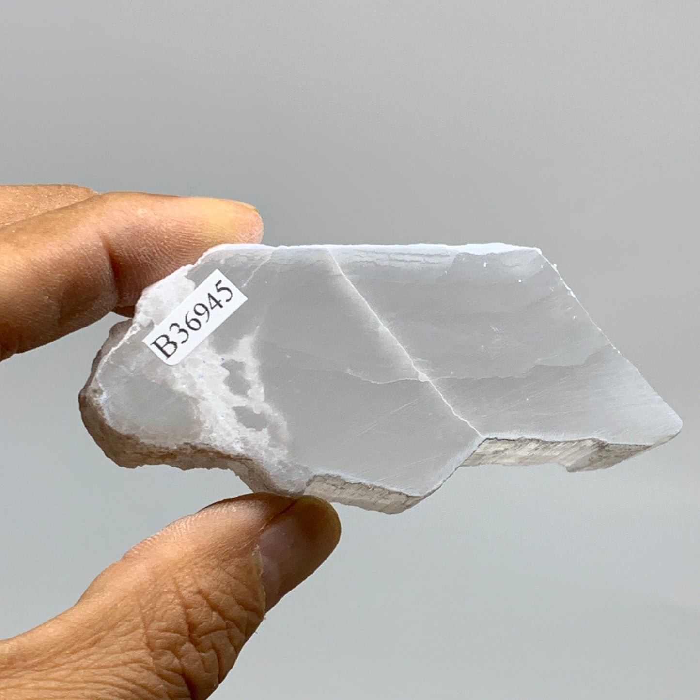 0.23 lbs, 3.1"x1.4"x1", Natural Clear Selenite Crystal Slab Gemstone, B36945