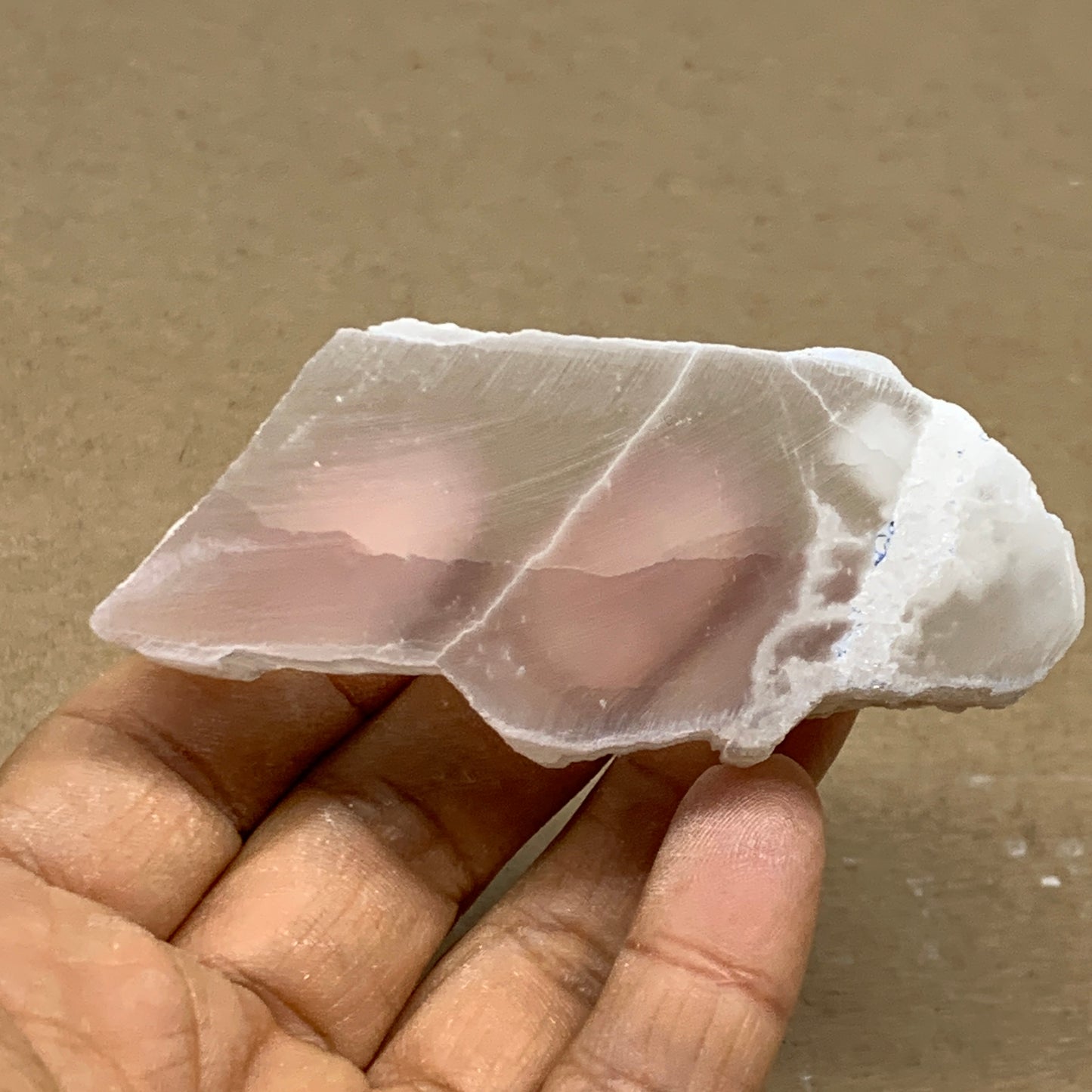 0.23 lbs, 3.1"x1.4"x1", Natural Clear Selenite Crystal Slab Gemstone, B36945