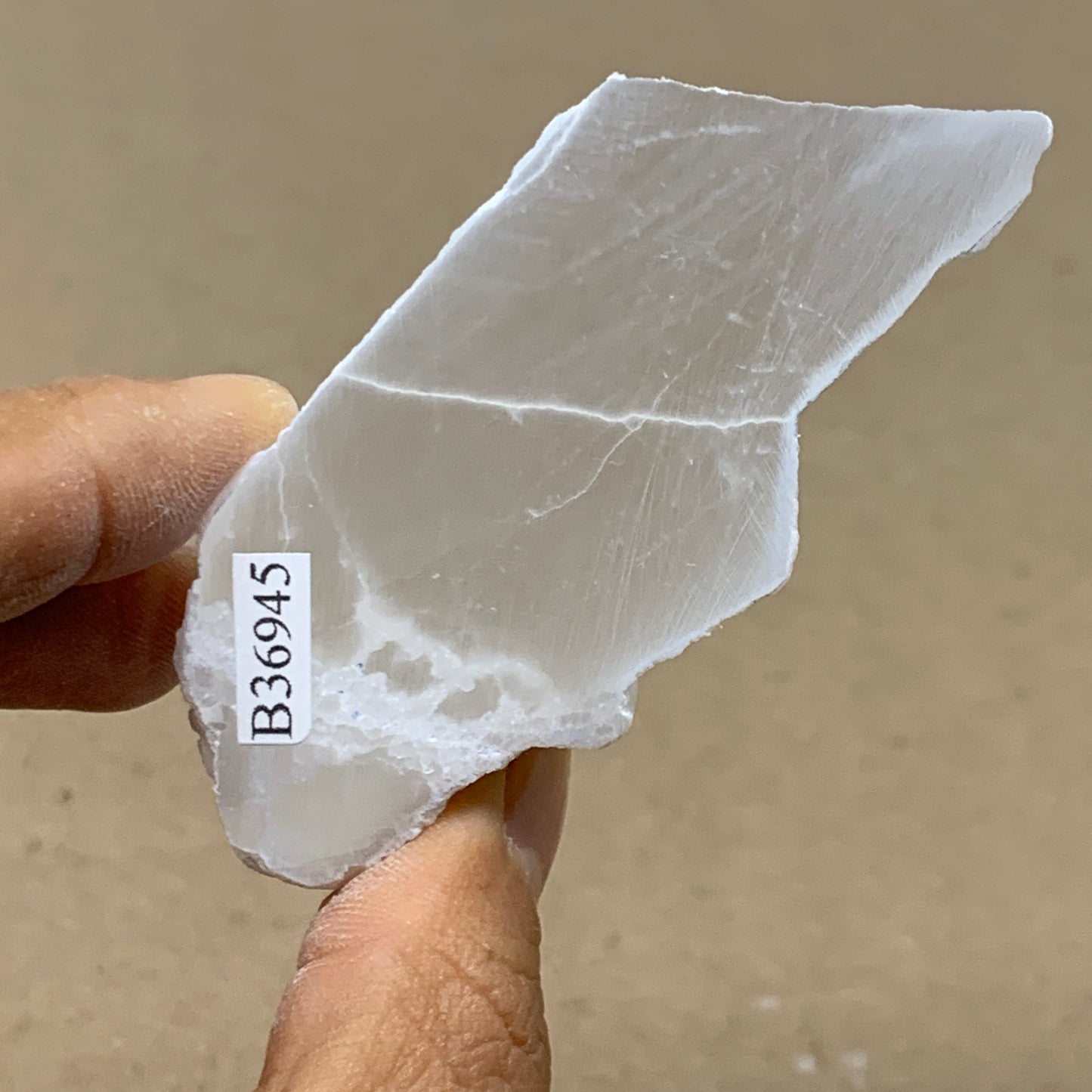 0.23 lbs, 3.1"x1.4"x1", Natural Clear Selenite Crystal Slab Gemstone, B36945