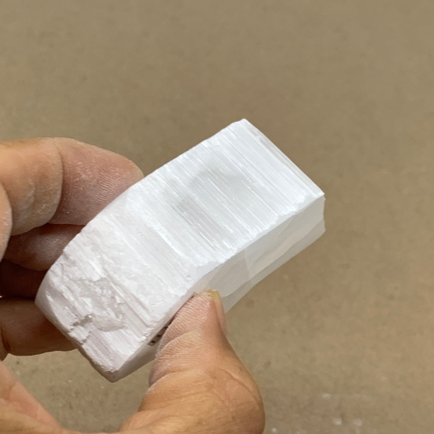 0.23 lbs, 3.1"x1.4"x1", Natural Clear Selenite Crystal Slab Gemstone, B36945