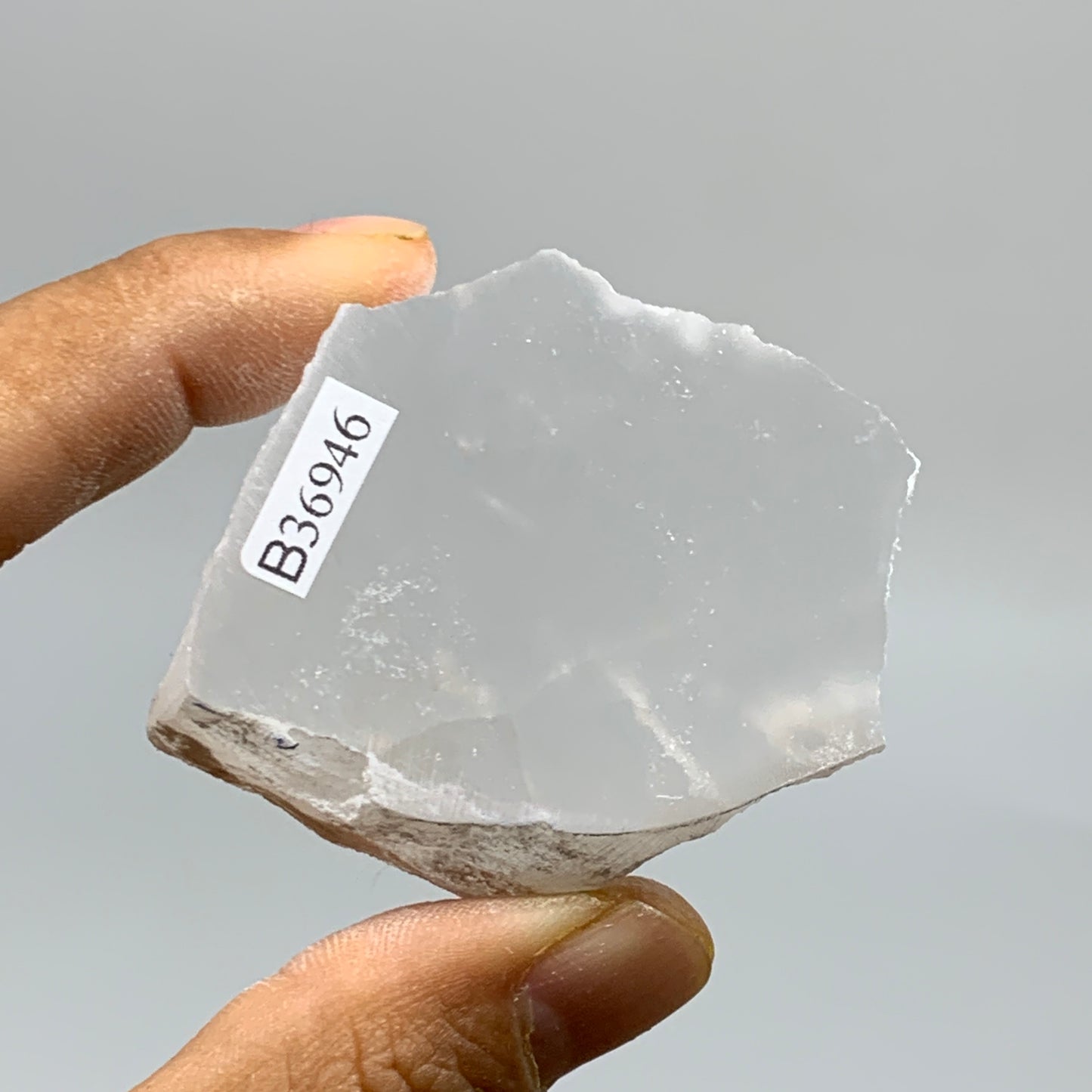 0.2 lbs, 2.2"x1.9"x1", Natural Clear Selenite Crystal Slab Gemstone, B36946