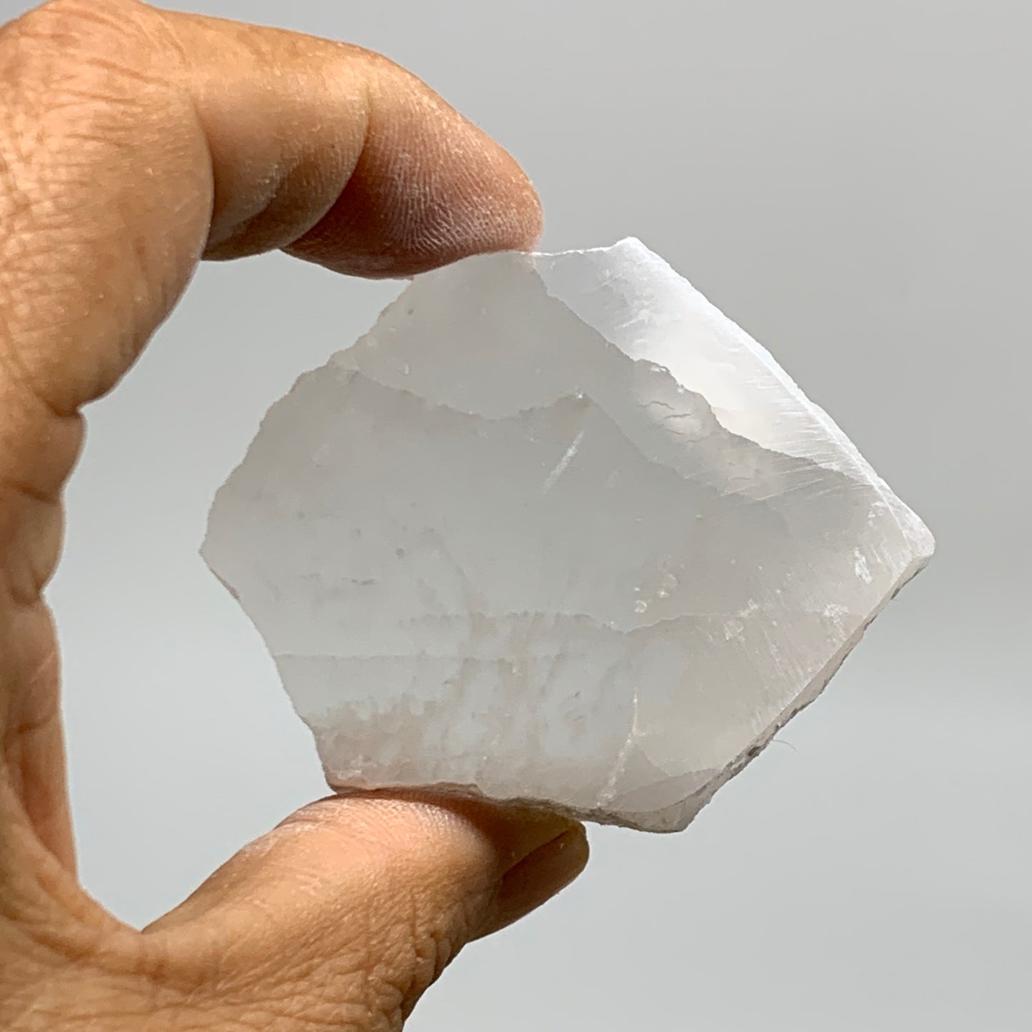 0.2 lbs, 2.2"x1.9"x1", Natural Clear Selenite Crystal Slab Gemstone, B36946