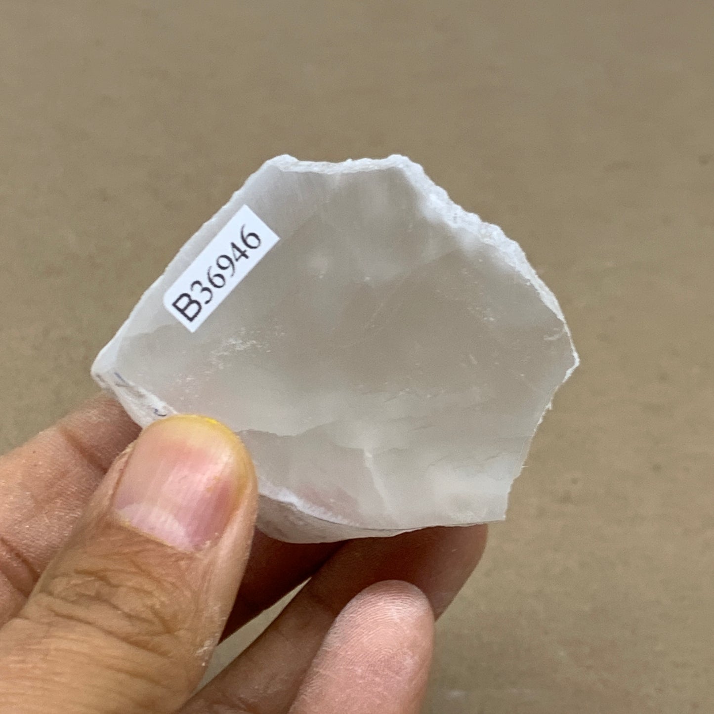 0.2 lbs, 2.2"x1.9"x1", Natural Clear Selenite Crystal Slab Gemstone, B36946