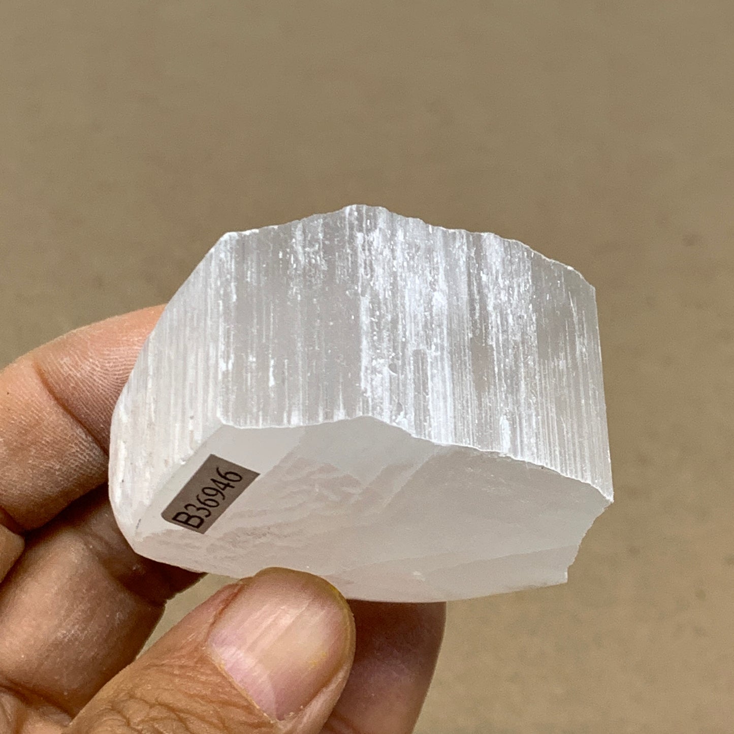 0.2 lbs, 2.2"x1.9"x1", Natural Clear Selenite Crystal Slab Gemstone, B36946