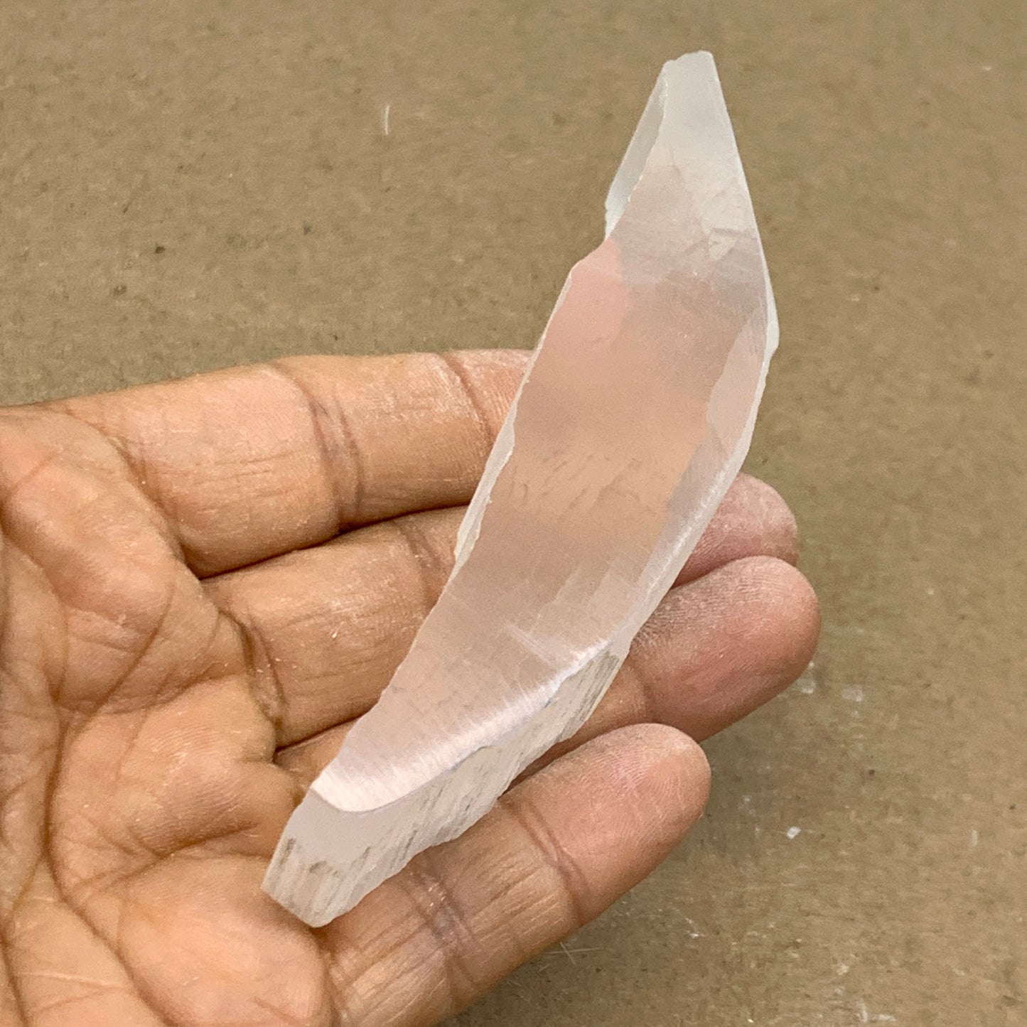 0.17 lbs, 3.9"x0.9"x0.9", Natural Clear Selenite Crystal Slab Gemstone, B36947