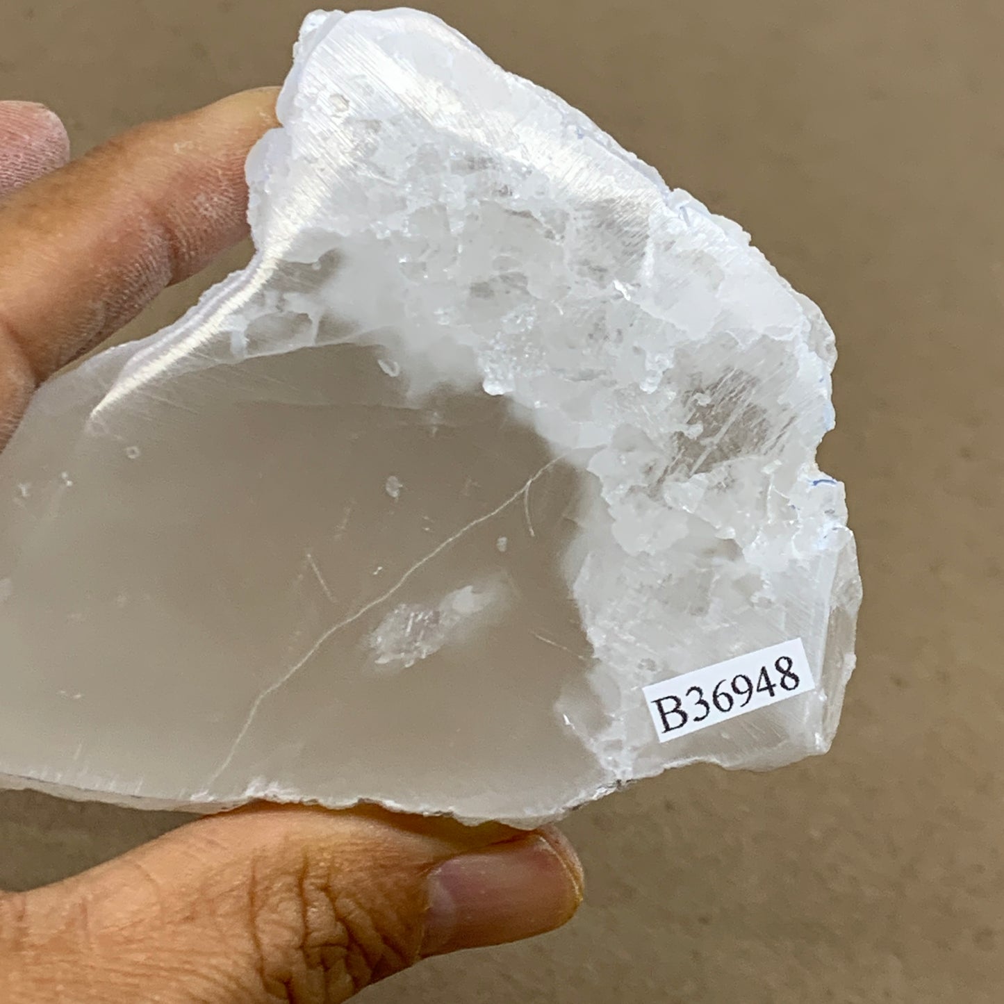 0.54 lbs, 3.8"x2.9"x1", Natural Clear Selenite Crystal Slab Gemstone, B36948