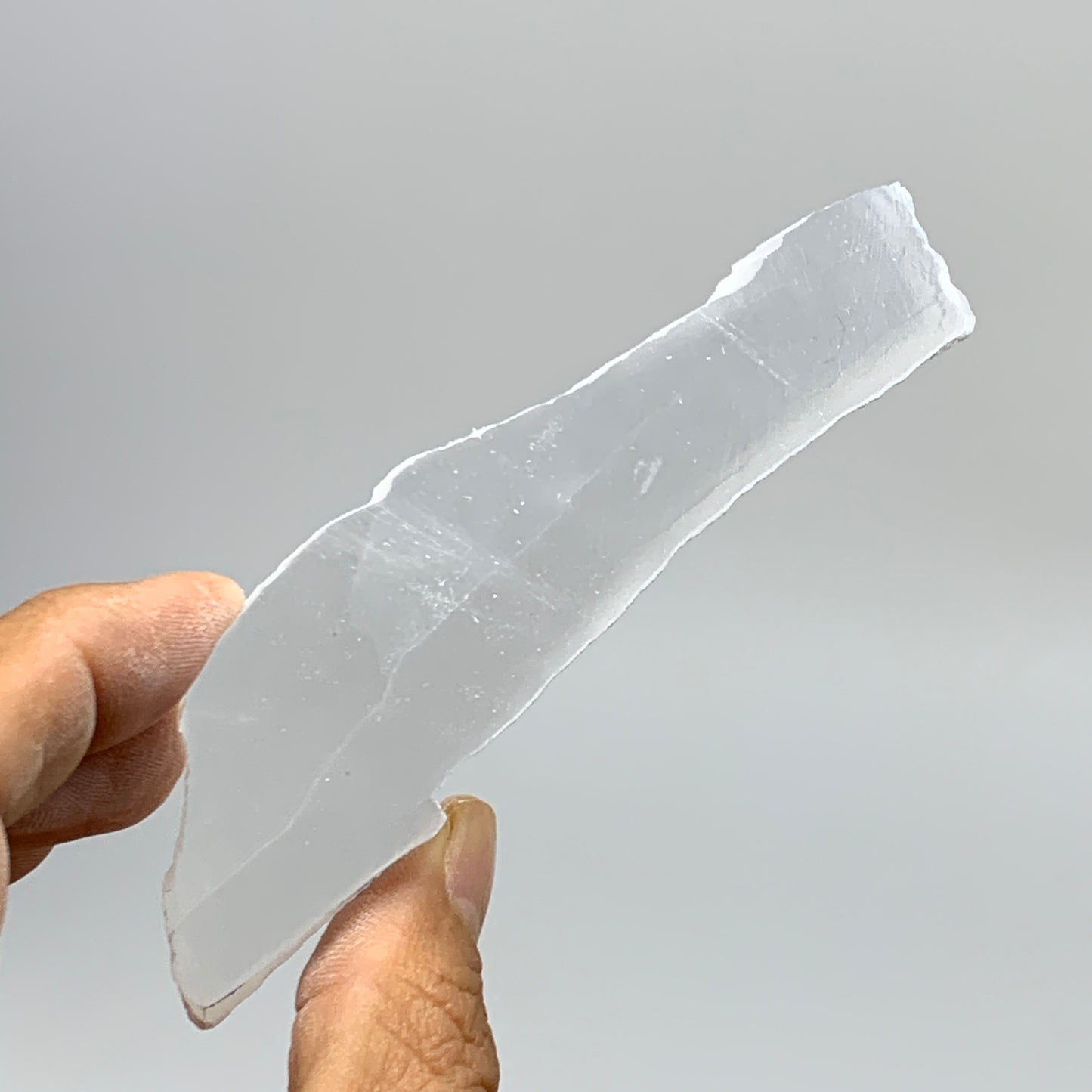 0.24 lbs, 4.1"x1.1"x1", Natural Clear Selenite Crystal Slab Gemstone, B36949