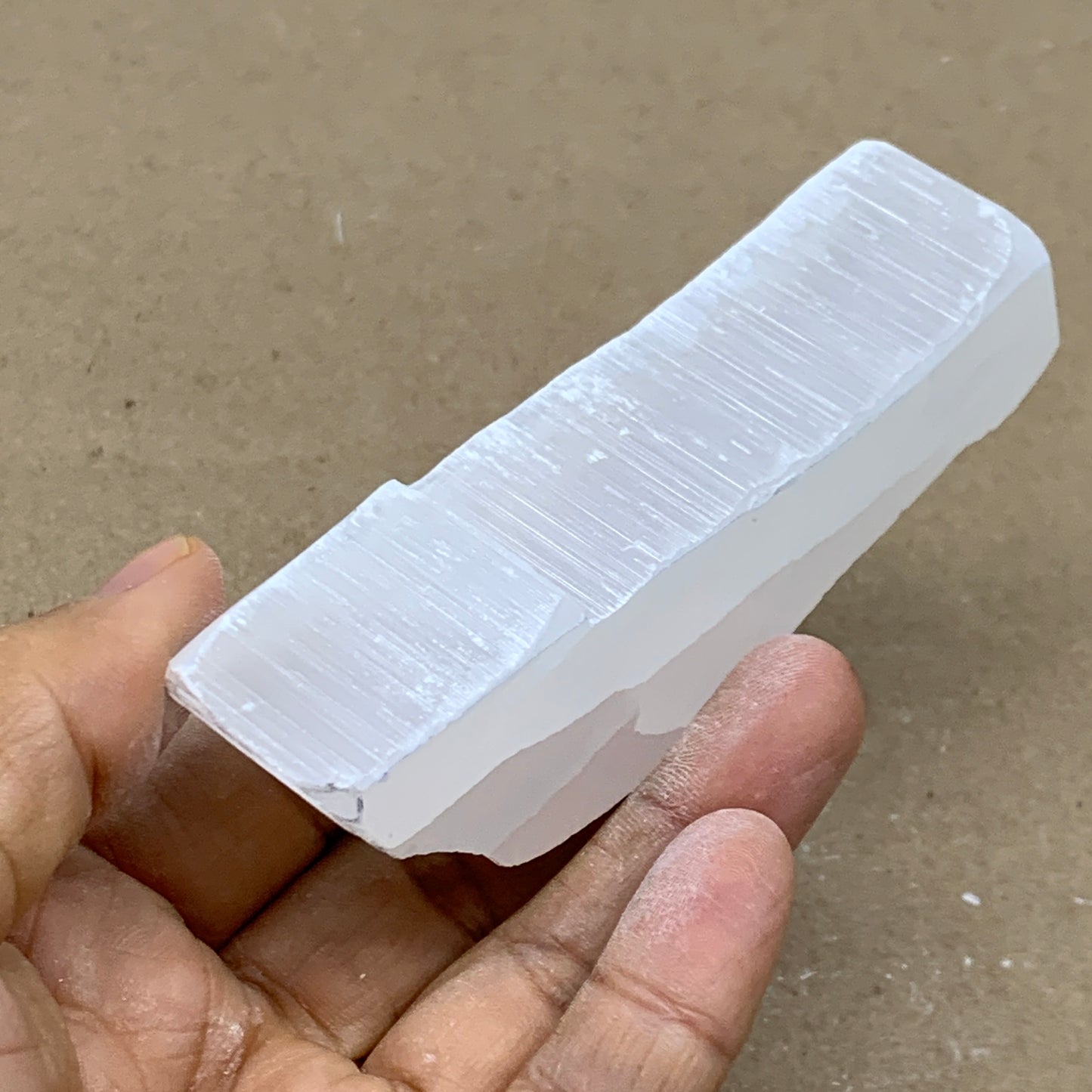 0.24 lbs, 4.1"x1.1"x1", Natural Clear Selenite Crystal Slab Gemstone, B36949