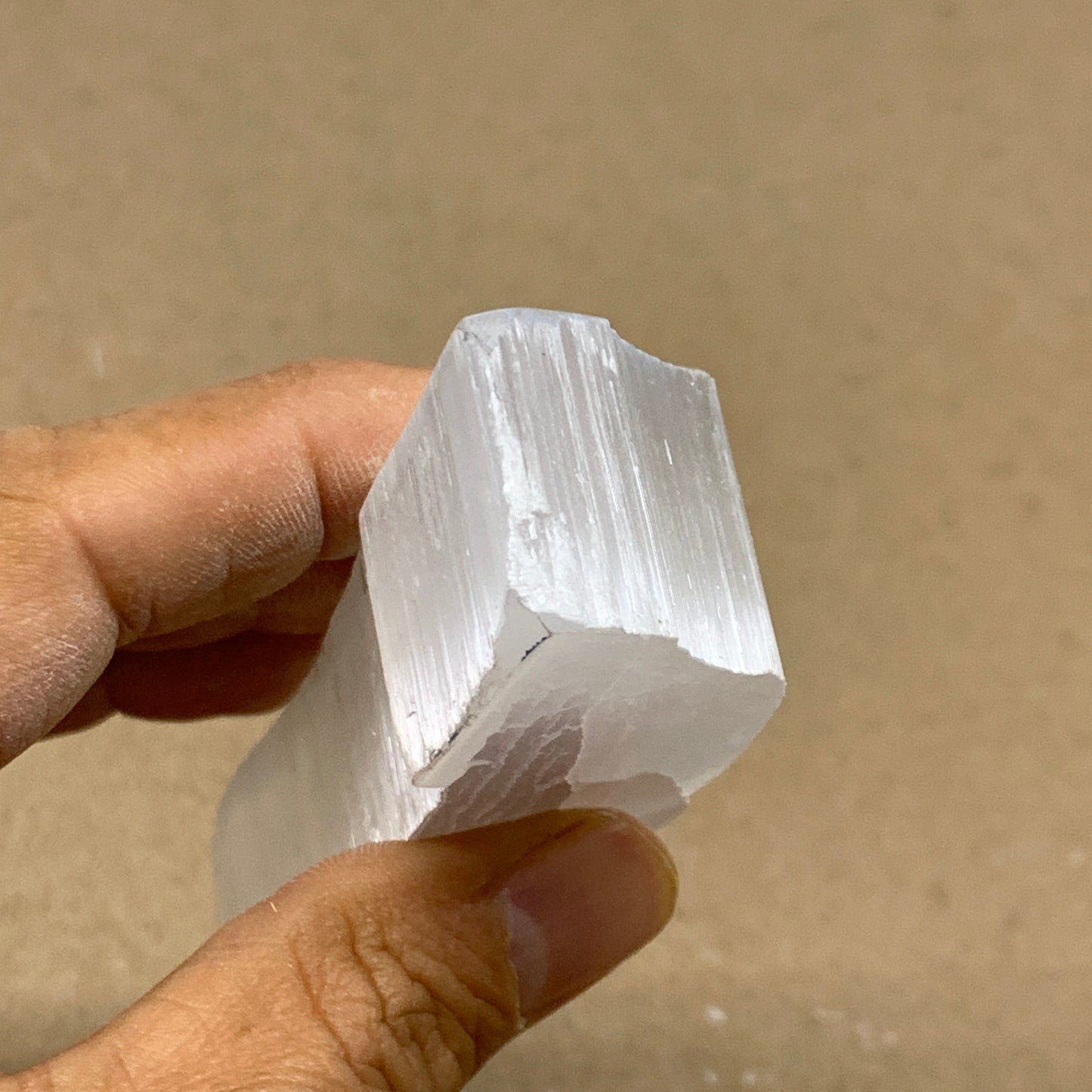 0.24 lbs, 4.1"x1.1"x1", Natural Clear Selenite Crystal Slab Gemstone, B36949