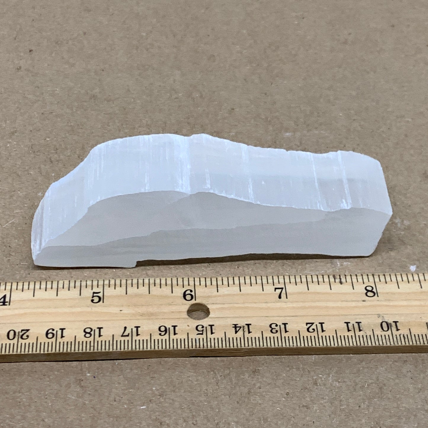 0.24 lbs, 4.1"x1.1"x1", Natural Clear Selenite Crystal Slab Gemstone, B36949