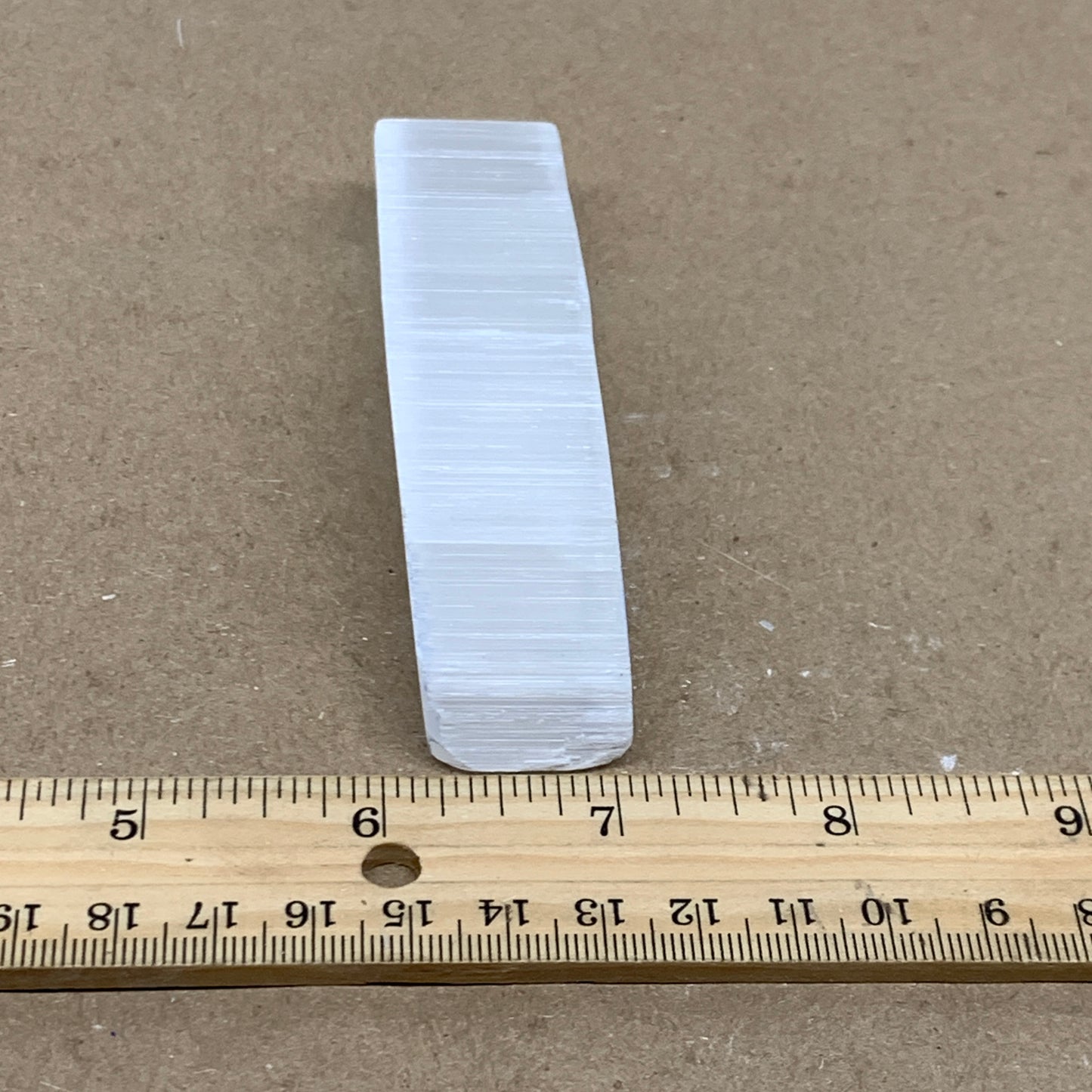 0.24 lbs, 4.1"x1.1"x1", Natural Clear Selenite Crystal Slab Gemstone, B36949