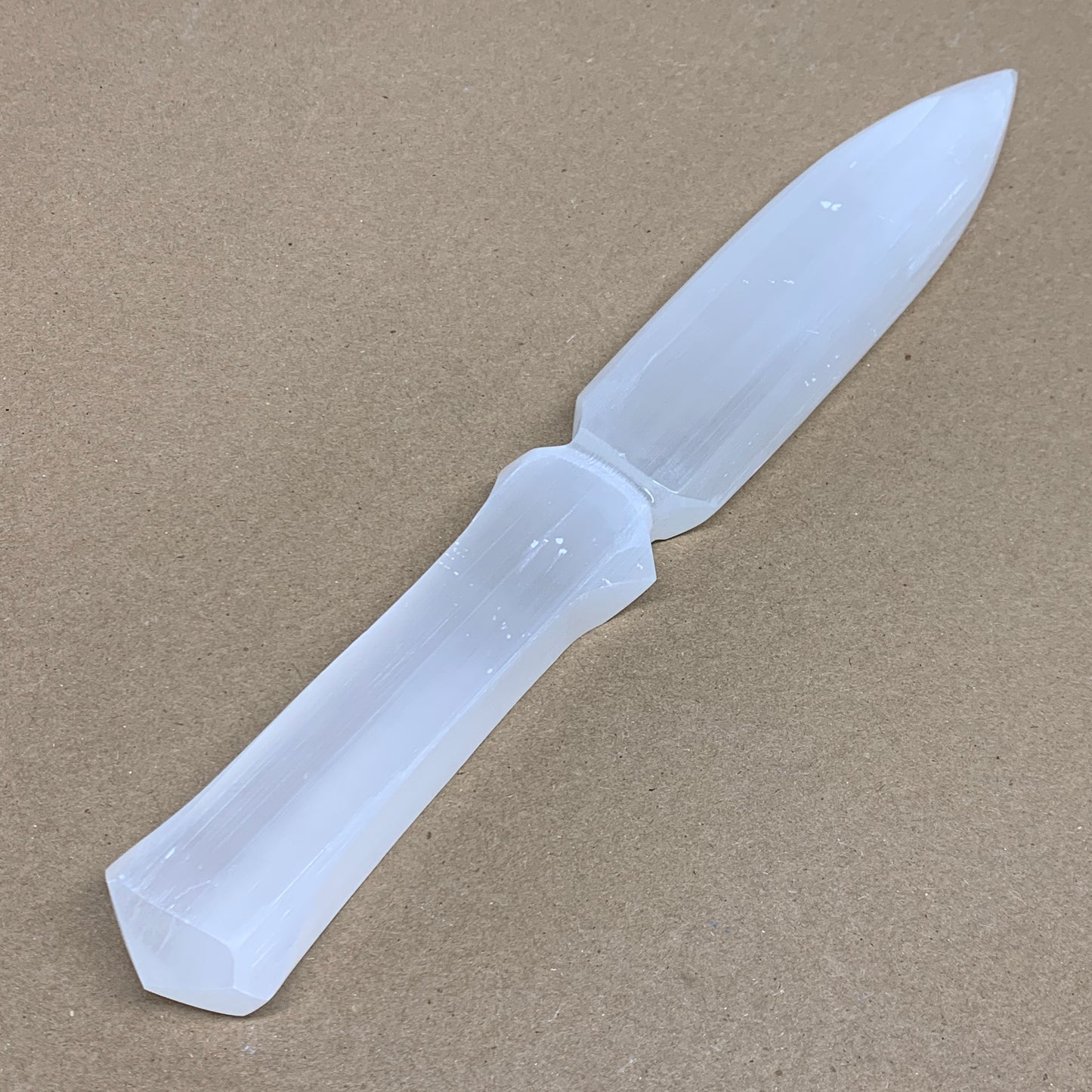 304g, 11.5"x1.6"x0.7", Natural Selenite Crystal Dagger (Satin Spar), B36069