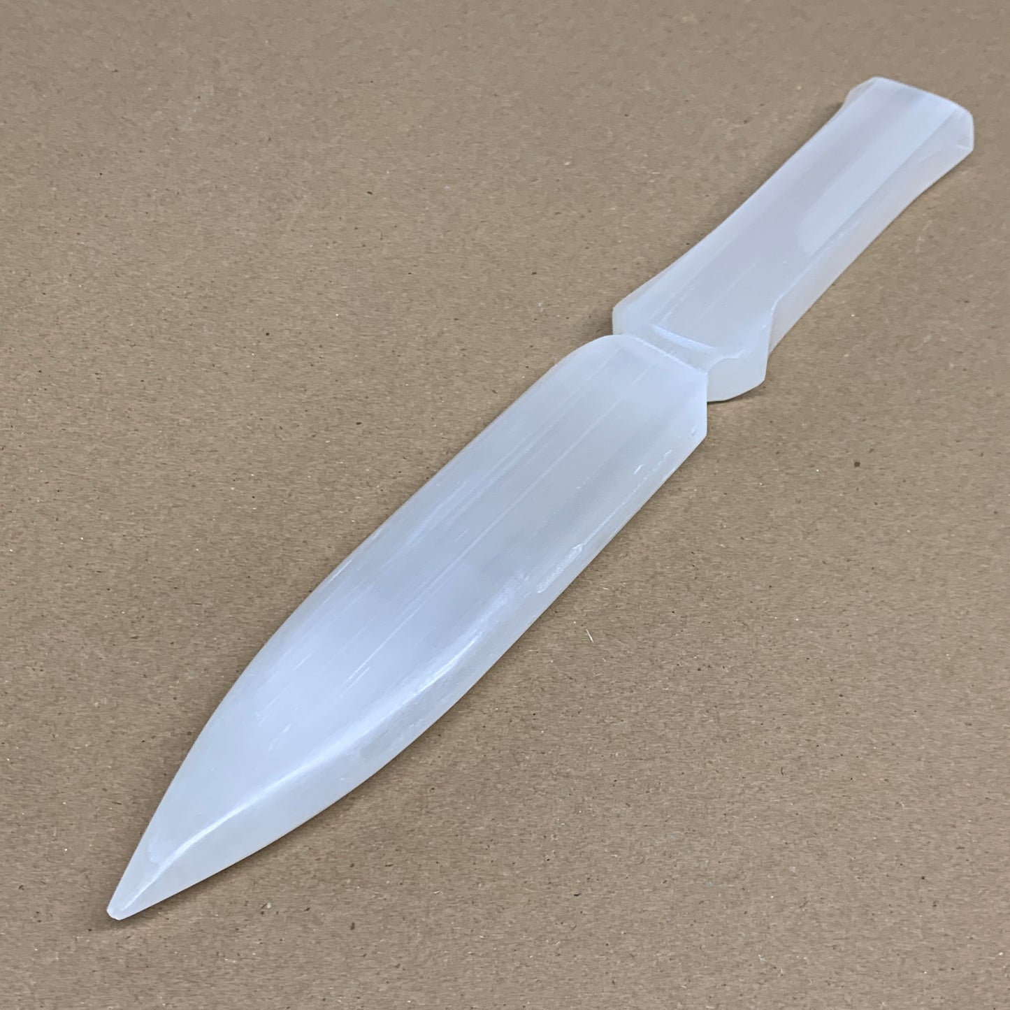 304g, 11.5"x1.6"x0.7", Natural Selenite Crystal Dagger (Satin Spar), B36069