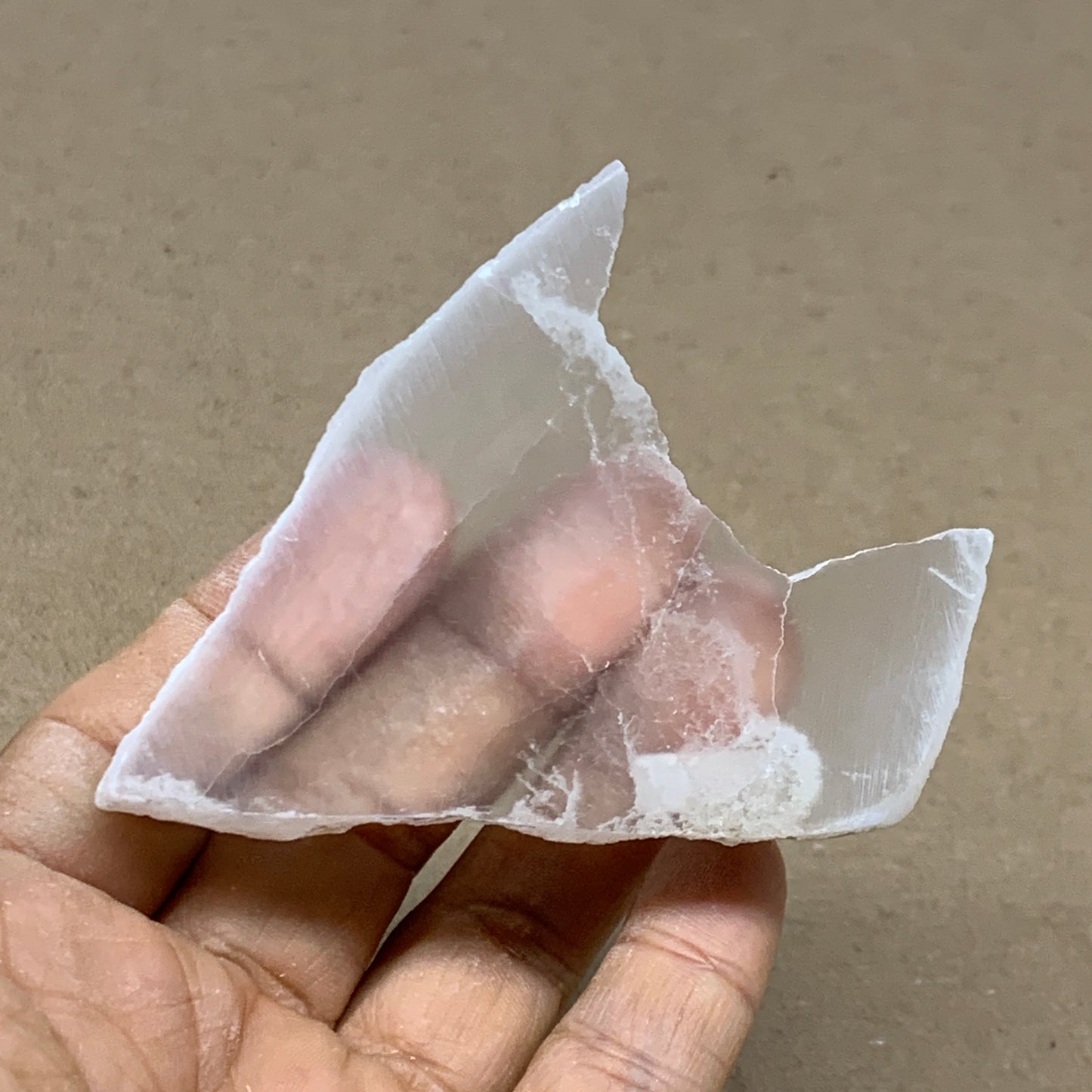 0.30 lbs, 3"x2.4"x1", Natural Clear Selenite Crystal Slab Gemstone, B36950