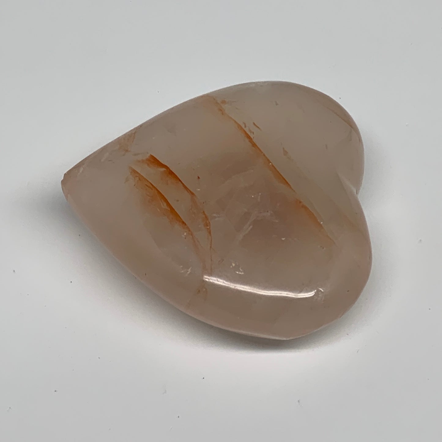 237g, 2.9"x3"x1.1" Red Hematoid Quartz Heart Crystal @Madagascar, B30534