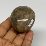 98.9g, 2"x1.8"x1.2",  Black Moonstone Crystal Palm-Stone Polished Reiki, B28285
