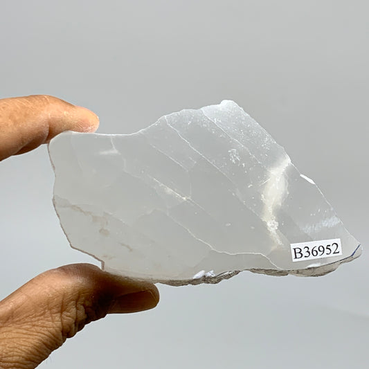 0.39 lbs, 3.4"x2"x1.1", Natural Clear Selenite Crystal Slab Gemstone, B36952