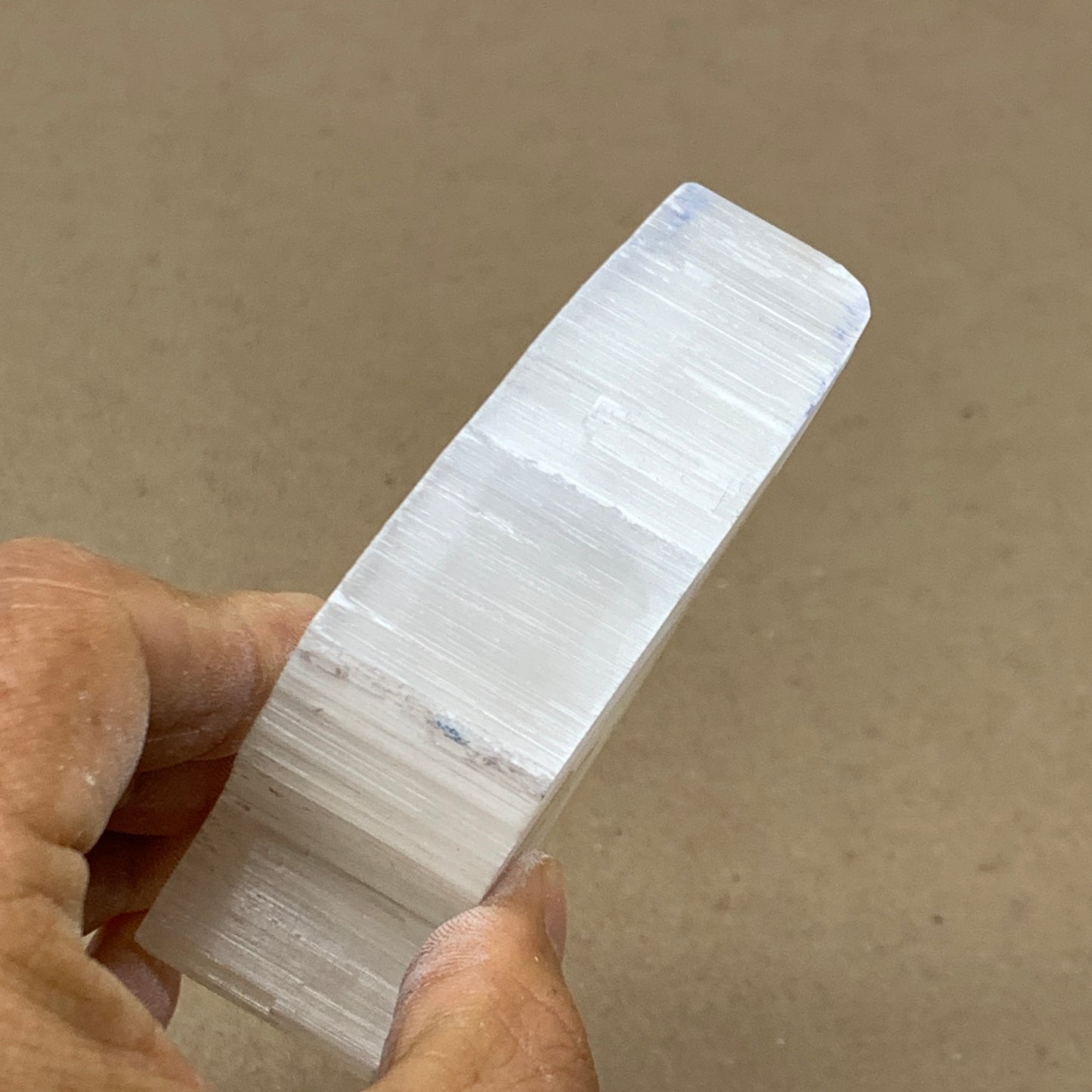 0.39 lbs, 3.4"x2"x1.1", Natural Clear Selenite Crystal Slab Gemstone, B36952