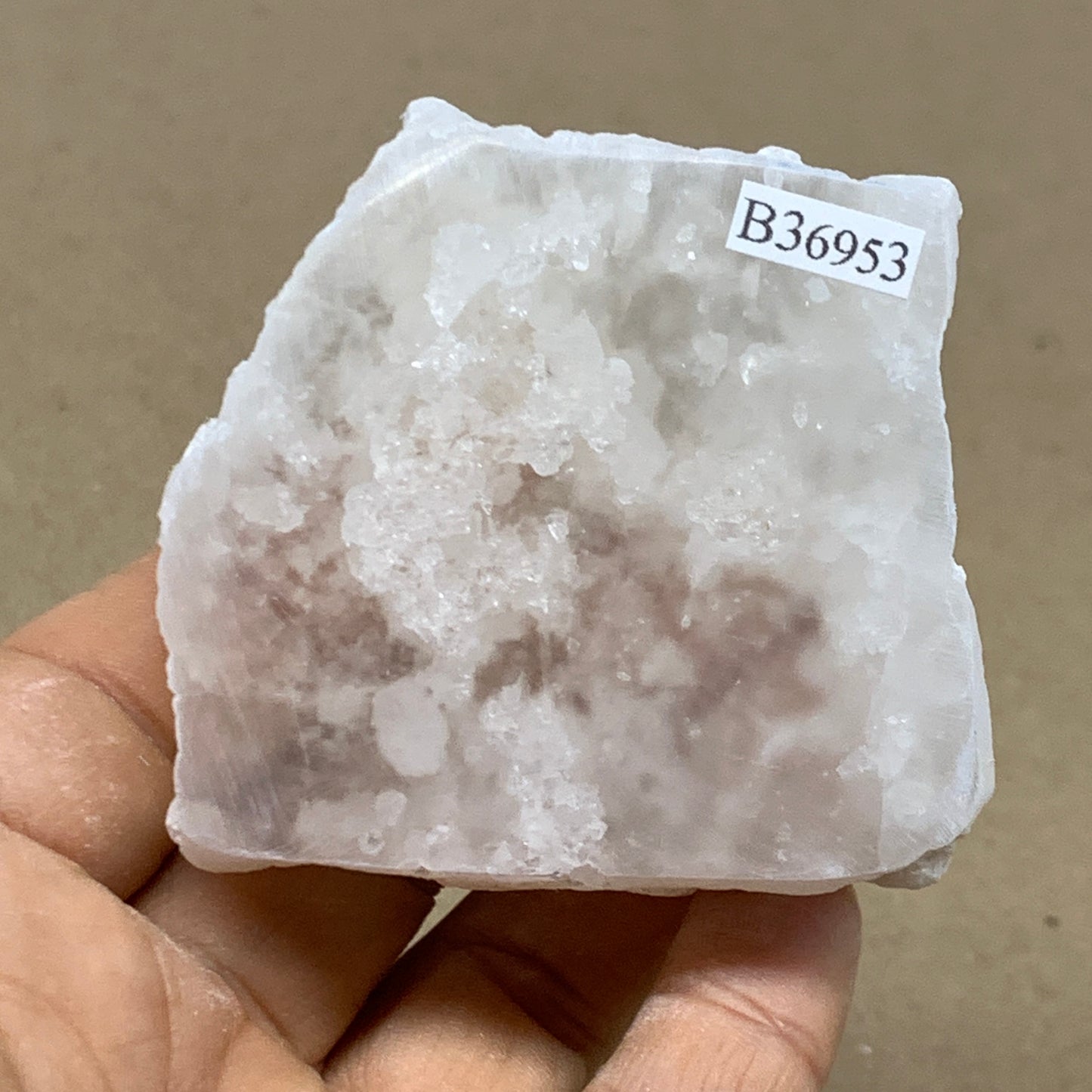 0.33 lbs, 2.4"x2.3"x0.9", Natural Clear Selenite Crystal Slab Gemstone, B36953