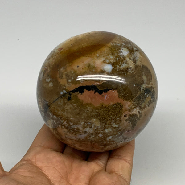 1.46 lbs, 3.2" (80mm), Ocean Jasper Sphere Geode Crystal Reiki @Madagascar, B298