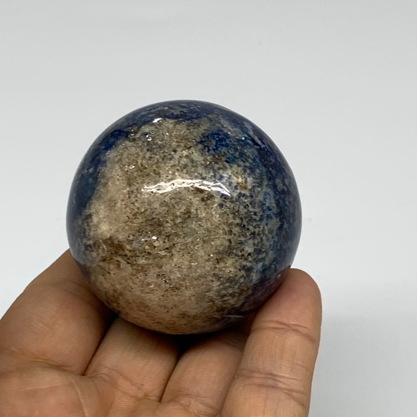 187.1g, 2"(50mm), Lapis Lazuli Sphere Ball Gemstone @Afghanistan, B33350