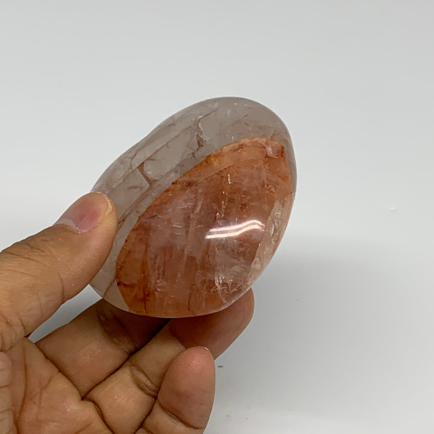 175.2g, 2.4"x2.6"x1.2" Red Hematoid Quartz Heart Crystal @Madagascar, B30537
