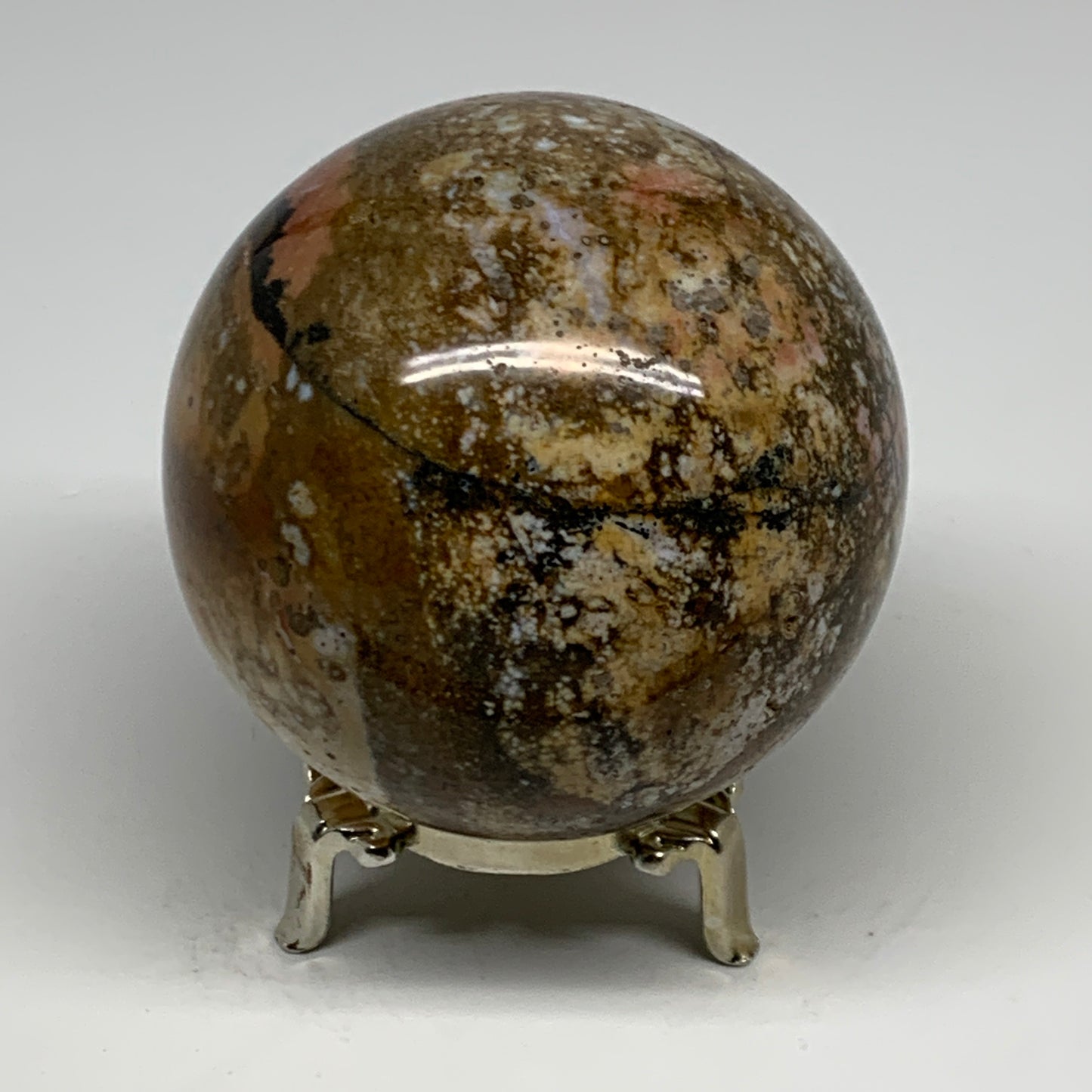 1.46 lbs, 3.2" (80mm), Ocean Jasper Sphere Geode Crystal Reiki @Madagascar, B298