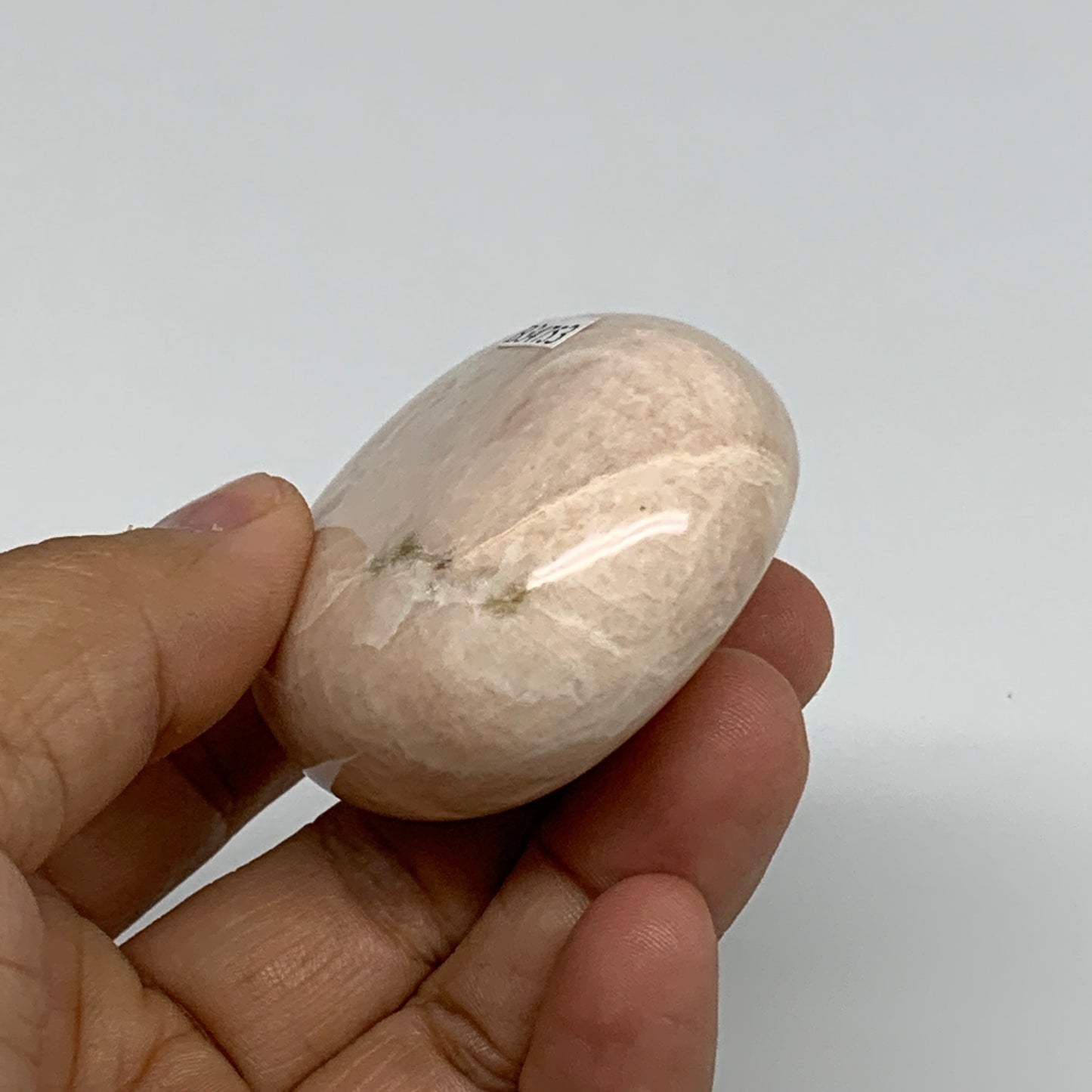 103.2g,2.3"x1.8"x1", Peach Moonstone Polished Palm-Stone Gemstone, B34753