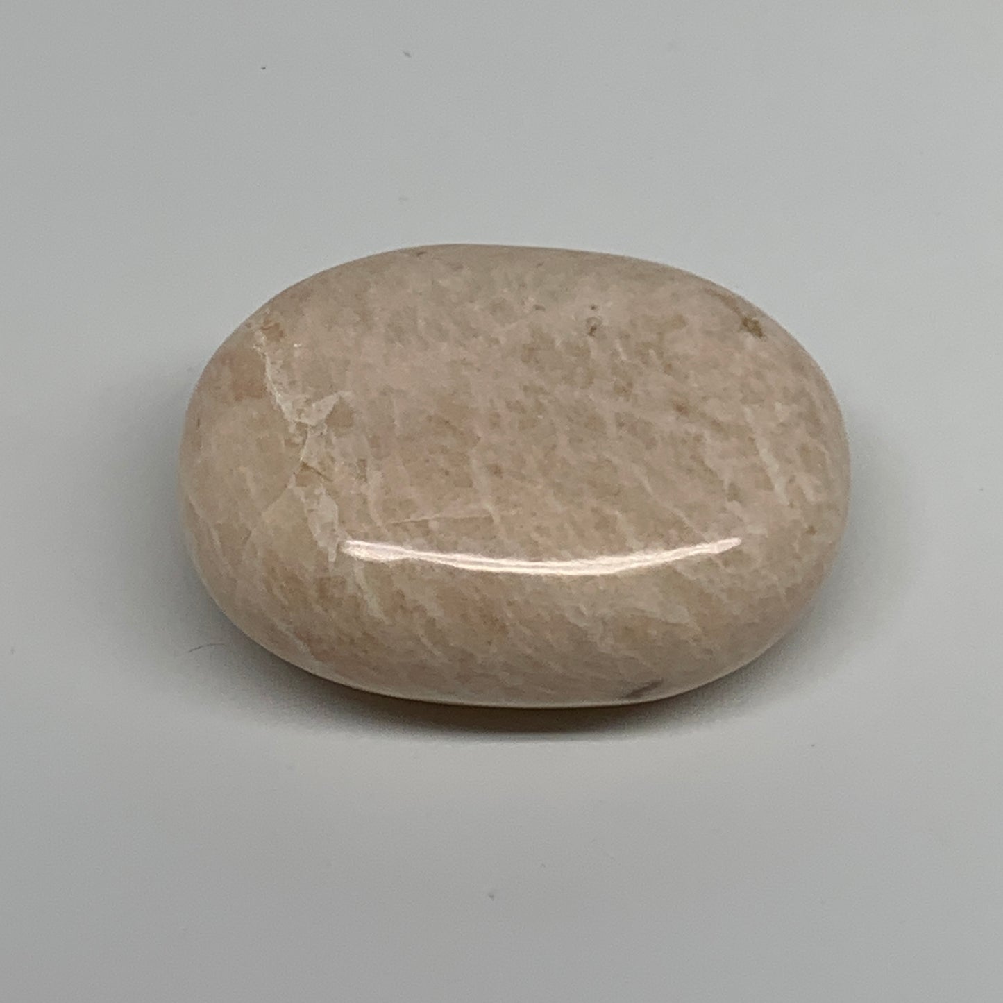 103.2g,2.3"x1.8"x1", Peach Moonstone Polished Palm-Stone Gemstone, B34753