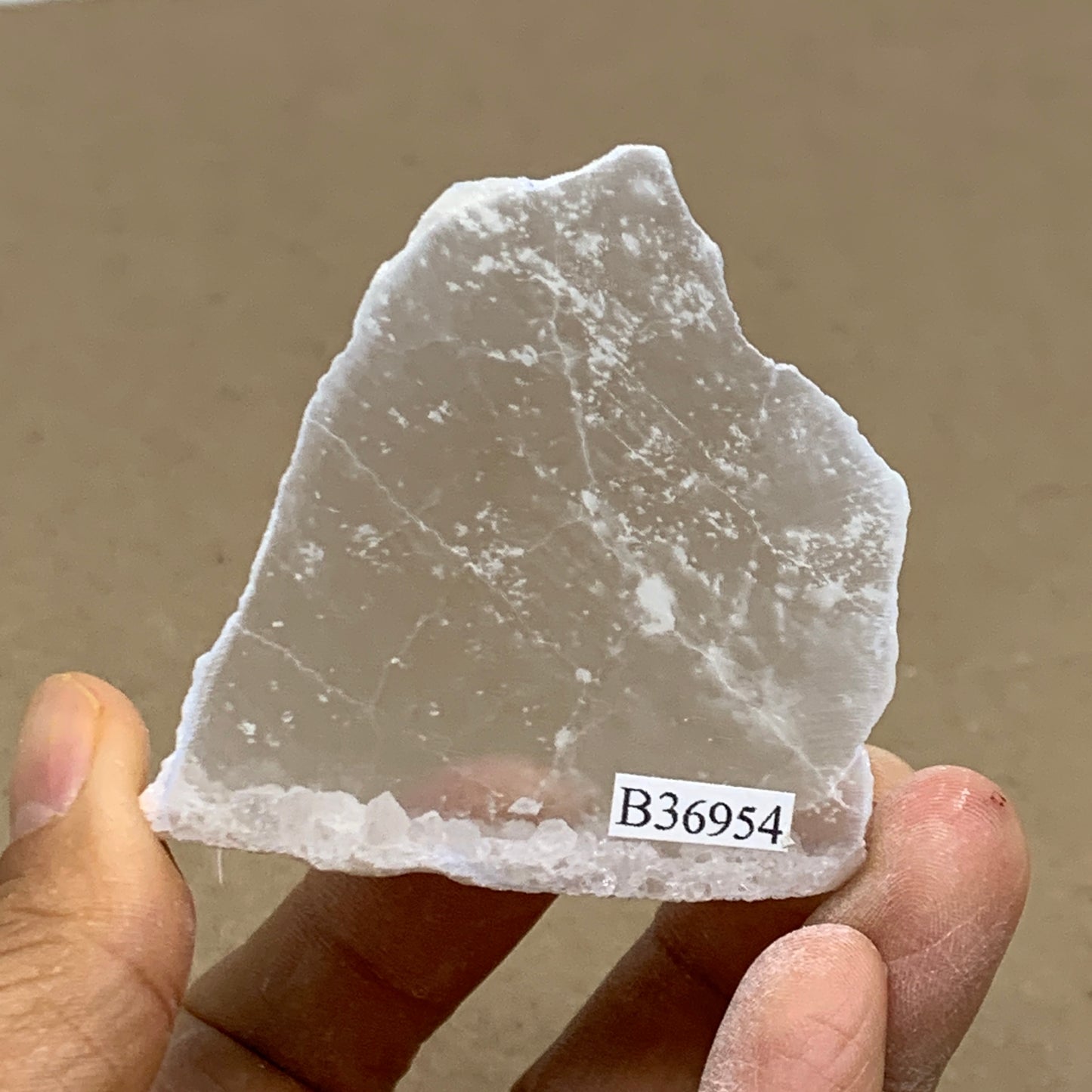 0.29 lbs, 2.3"x2.3"x1", Natural Clear Selenite Crystal Slab Gemstone, B36954