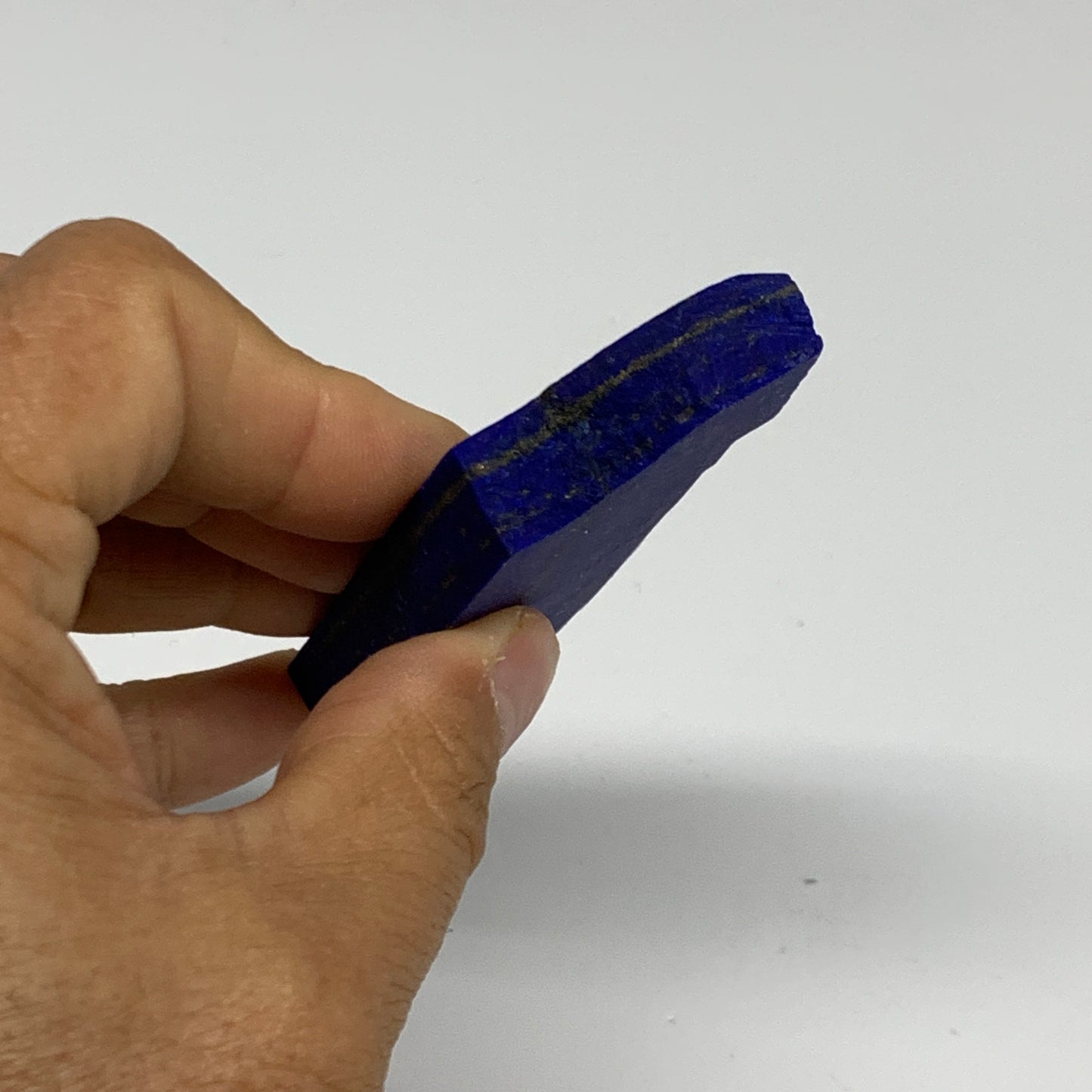 78.8g, 3.7"x1.6"x0.4", High Grade Natural Rough Lapis Lazuli @Afghanistan,B32684