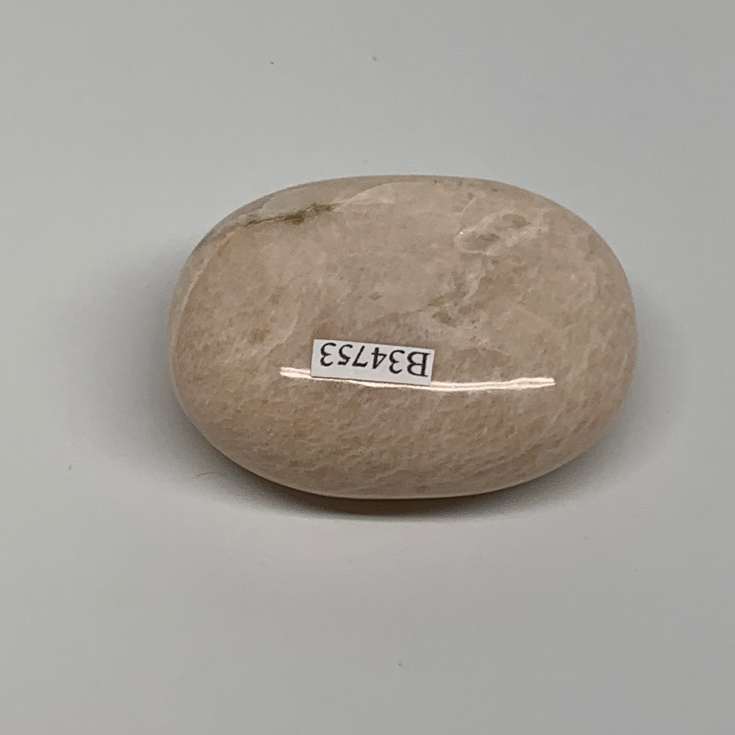 103.2g,2.3"x1.8"x1", Peach Moonstone Polished Palm-Stone Gemstone, B34753