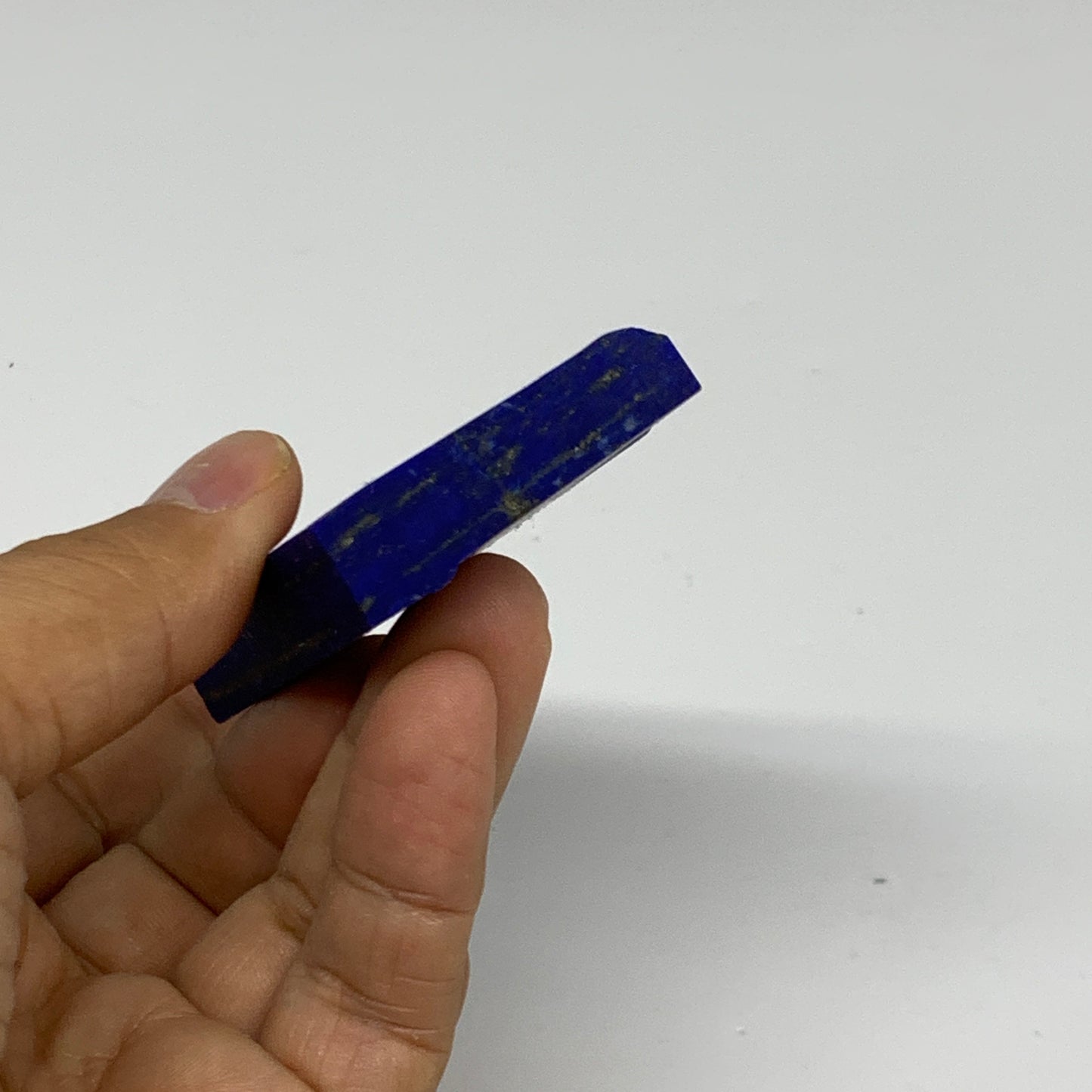 78.8g, 3.7"x1.6"x0.4", High Grade Natural Rough Lapis Lazuli @Afghanistan,B32684