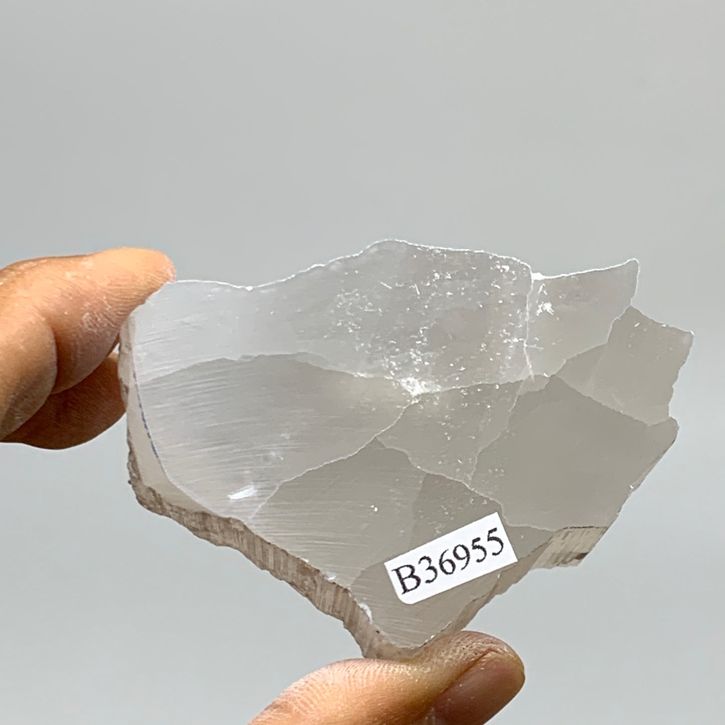 0.26 lbs, 2.6"x1.8"x1", Natural Clear Selenite Crystal Slab Gemstone, B36955