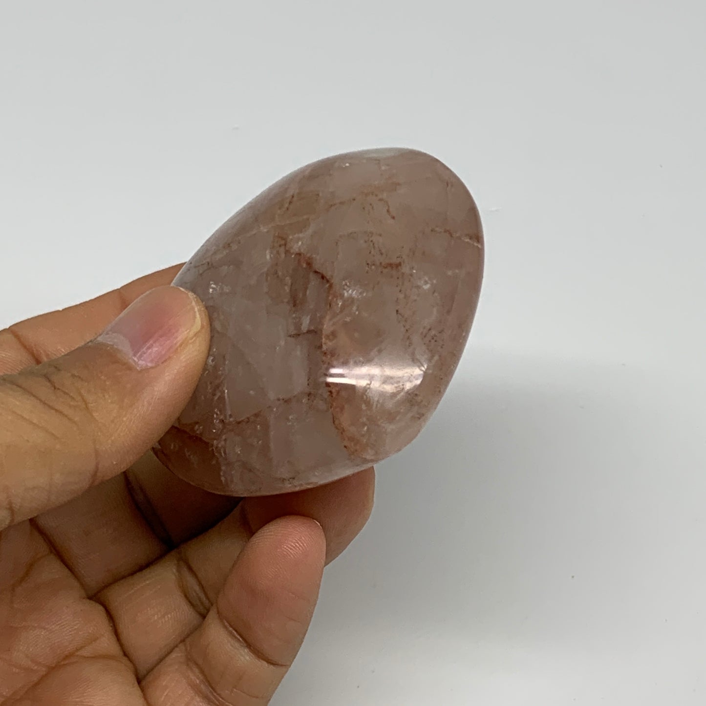 124.5g, 2.2"x2.4"x1" Red Hematoid Quartz Heart Crystal @Madagascar, B30538