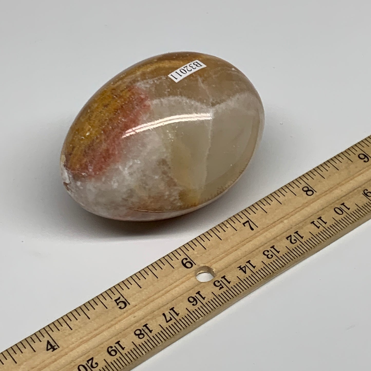 253g, 2.7"x2" Natural Green Onyx Egg Gemstone Mineral, from Pakistan, B32011