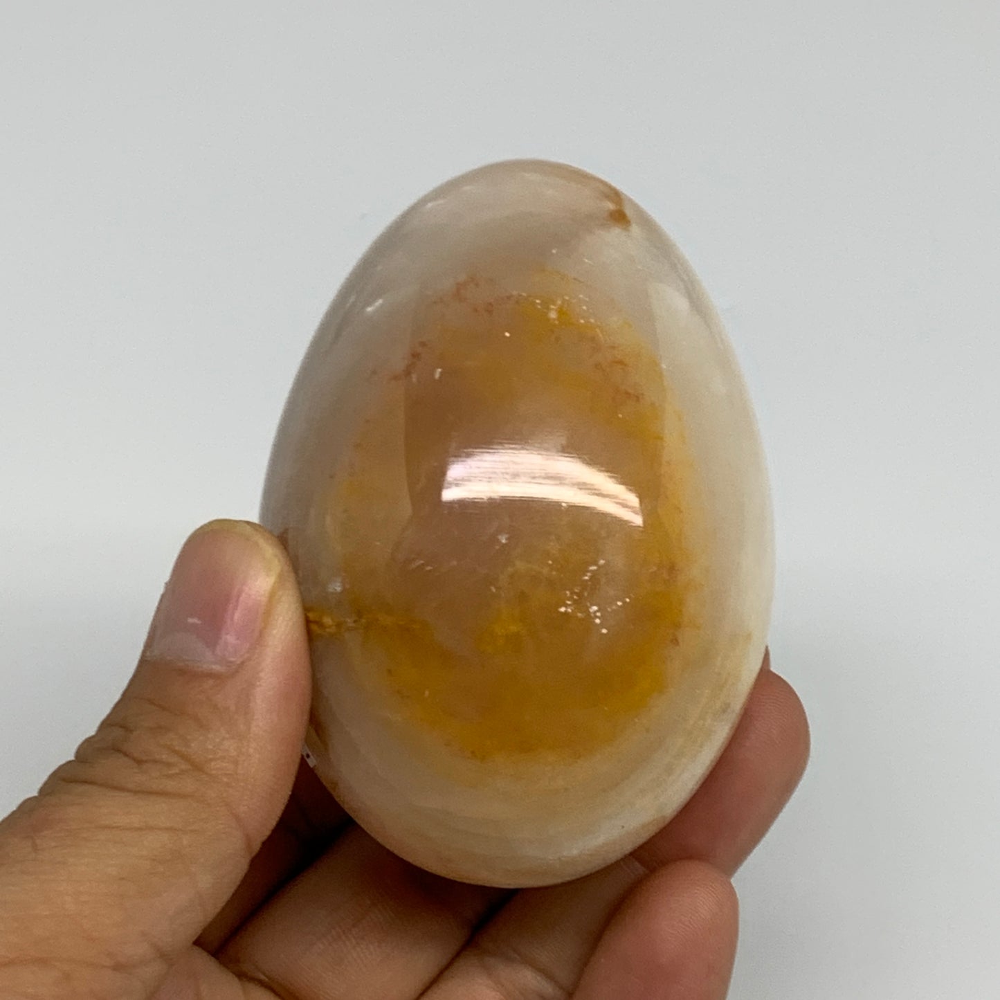 272g, 2.8"x2" Natural Green Onyx Egg Gemstone Mineral, from Pakistan, B32016