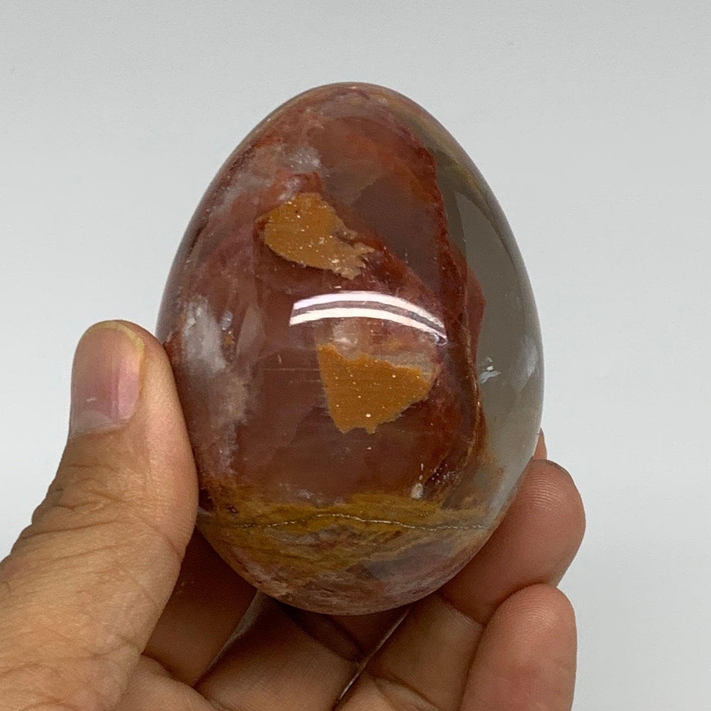 253g, 2.7"x2" Natural Green Onyx Egg Gemstone Mineral, from Pakistan, B32015