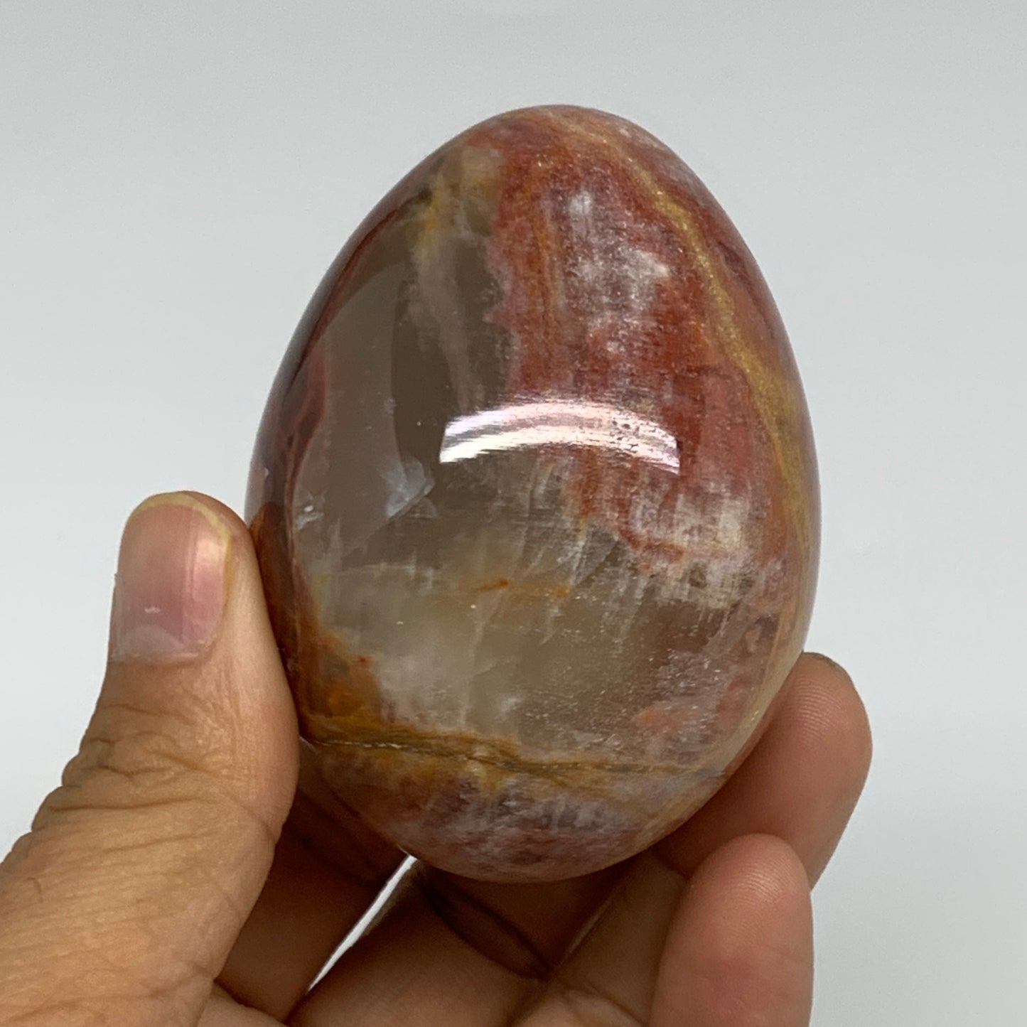 253g, 2.7"x2" Natural Green Onyx Egg Gemstone Mineral, from Pakistan, B32015