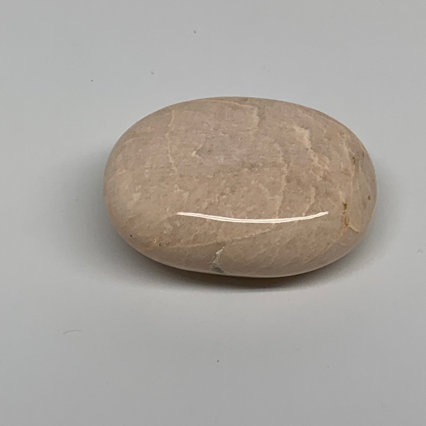 98.4g,2.3"x1.7"x1", Peach Moonstone Polished Palm-Stone Gemstone, B34755